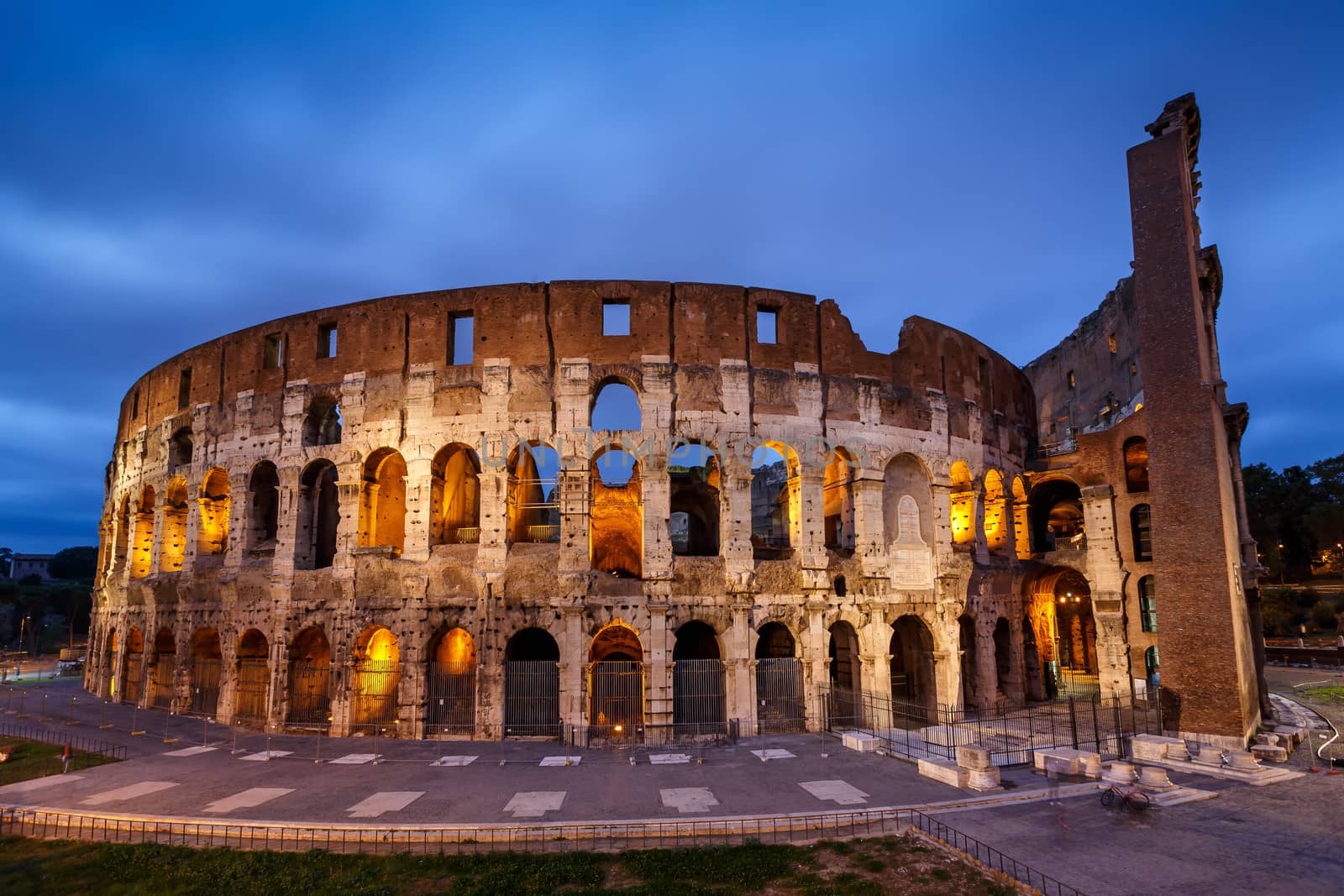 Colosseum or Coliseum, also known as the Flavian Amphitheatre in the Evening, Rome, Italy