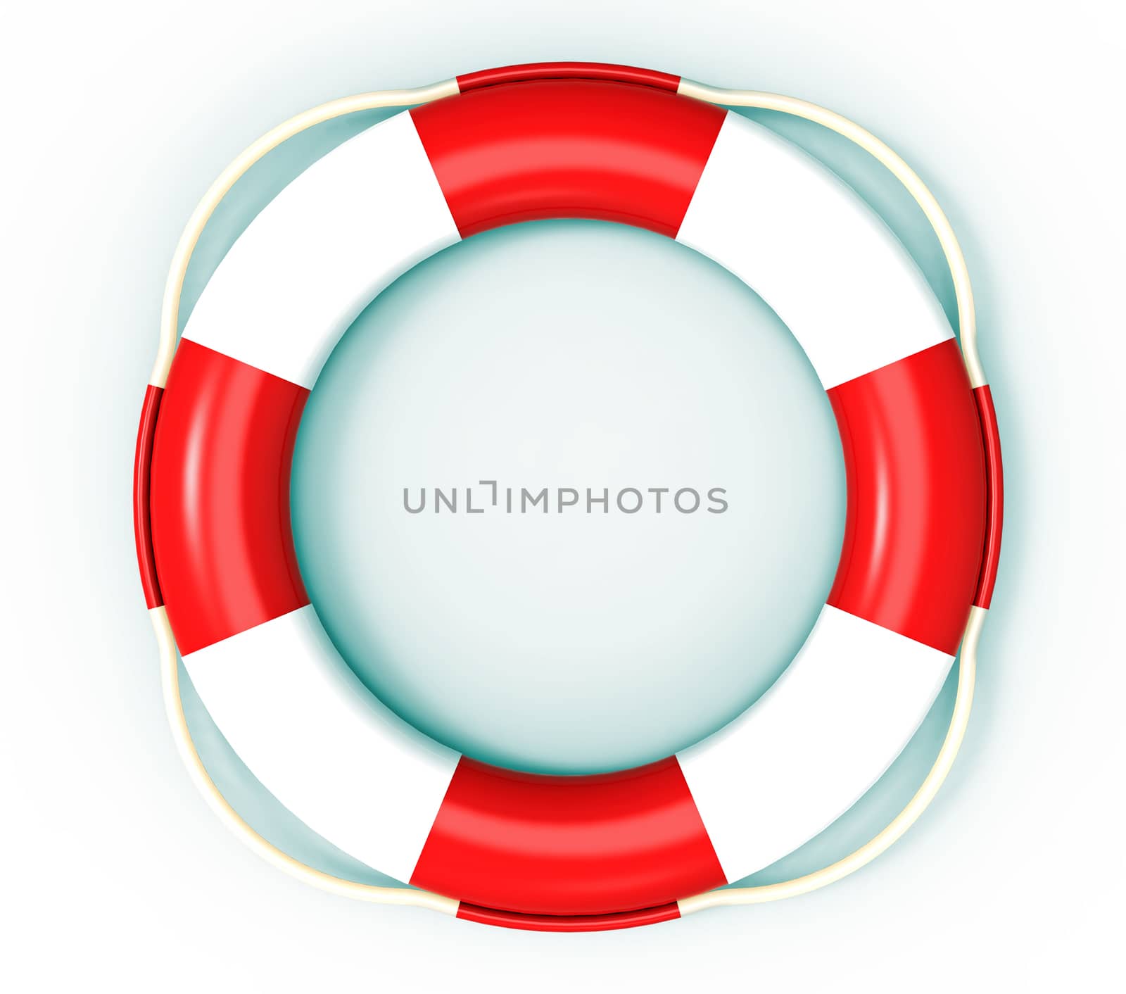 Lifebuoy, life saving buoy, 3D render, isolated on white