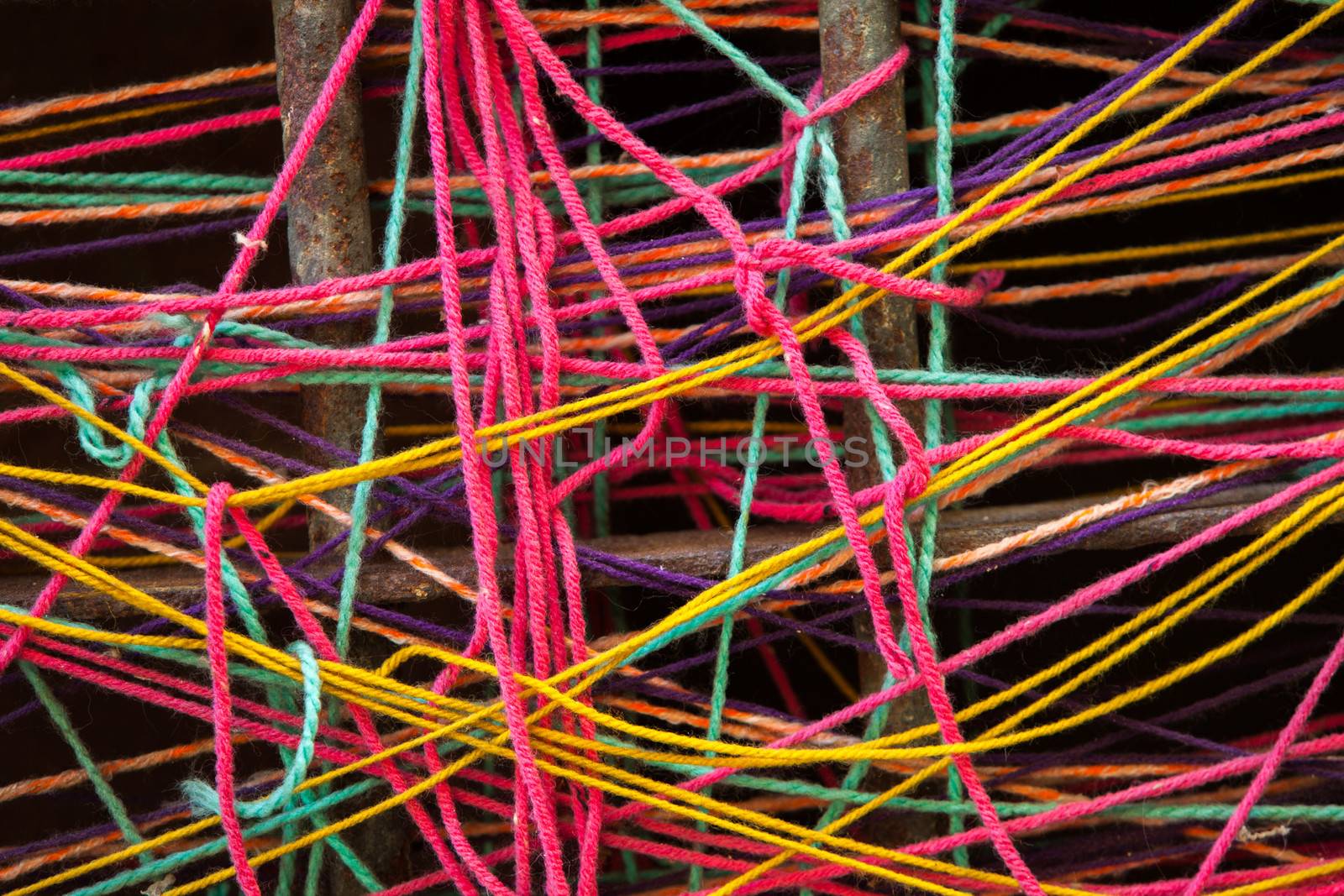 Detail of colorful Turkish yarn 