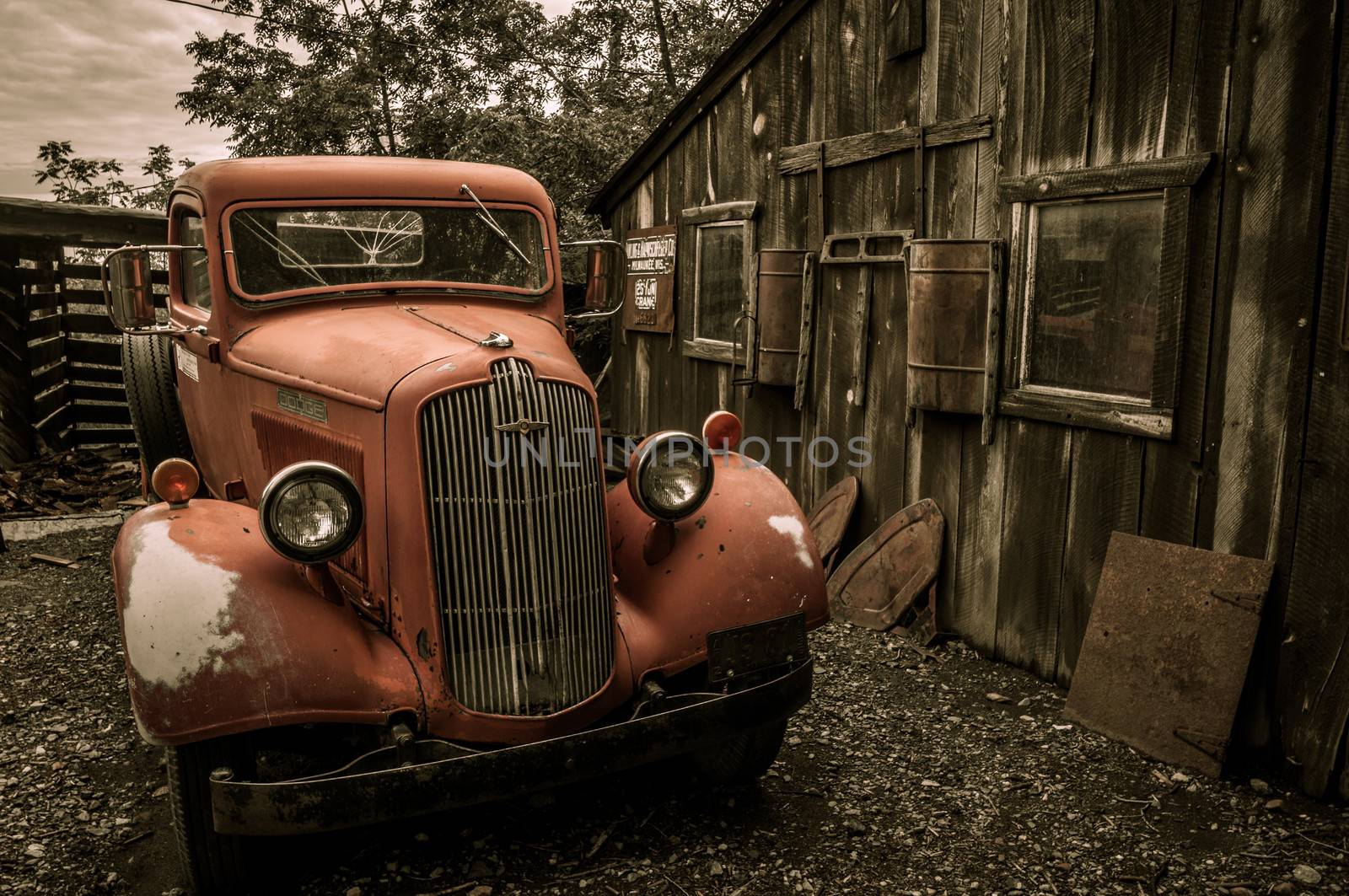 Jerome Arizona Ghost Town red truck by weltreisendertj