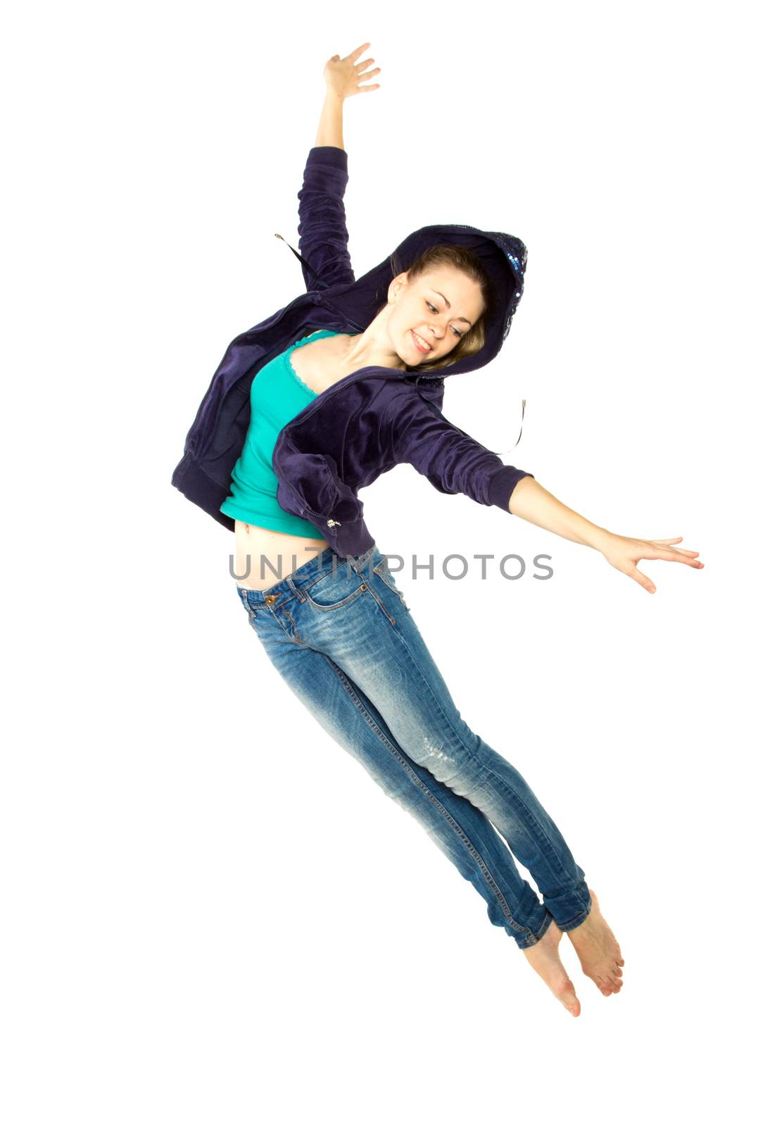 Dancer girl, isolated on white