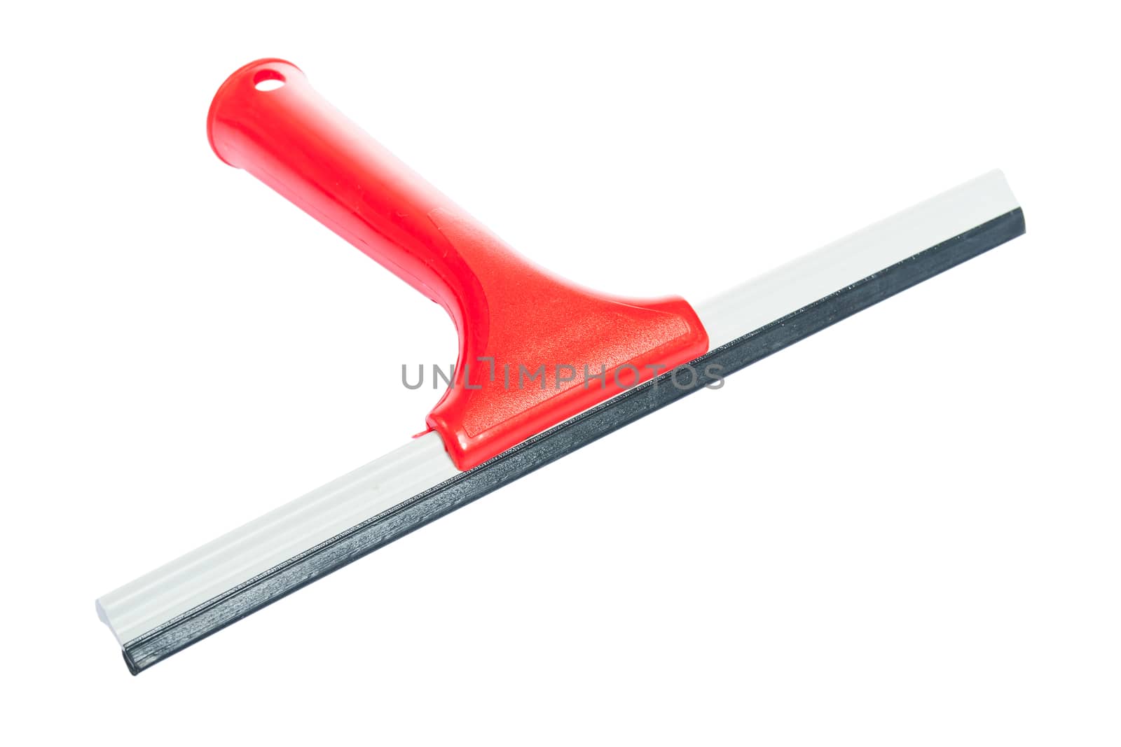 window squeegee with red handle isolated on white background