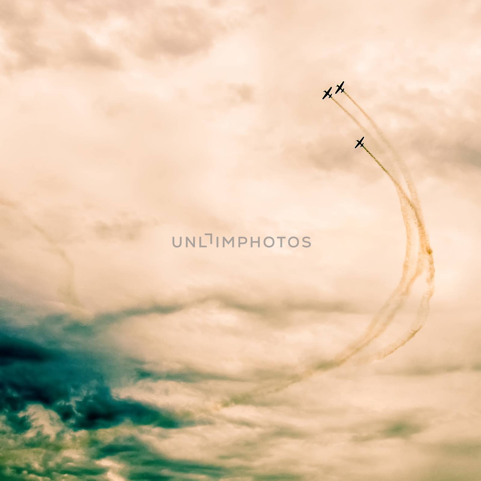 action in the sky during an airshow by digidreamgrafix