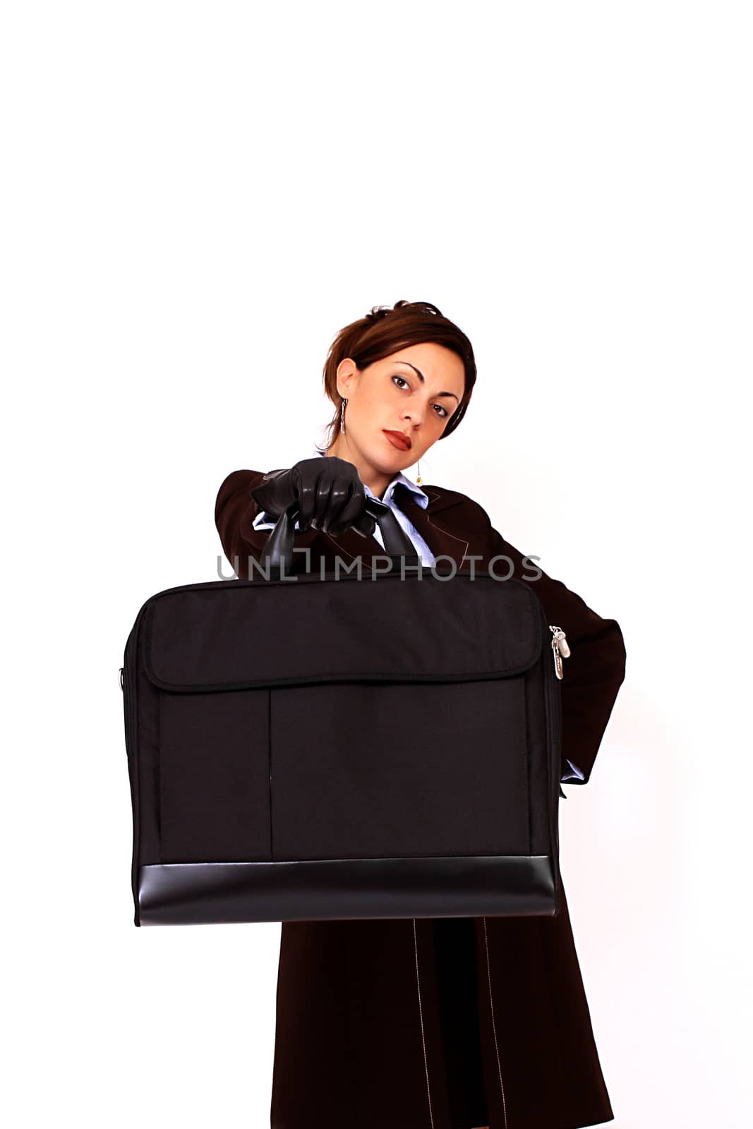 Attractive businesswoman holding a briefcase by dukibu