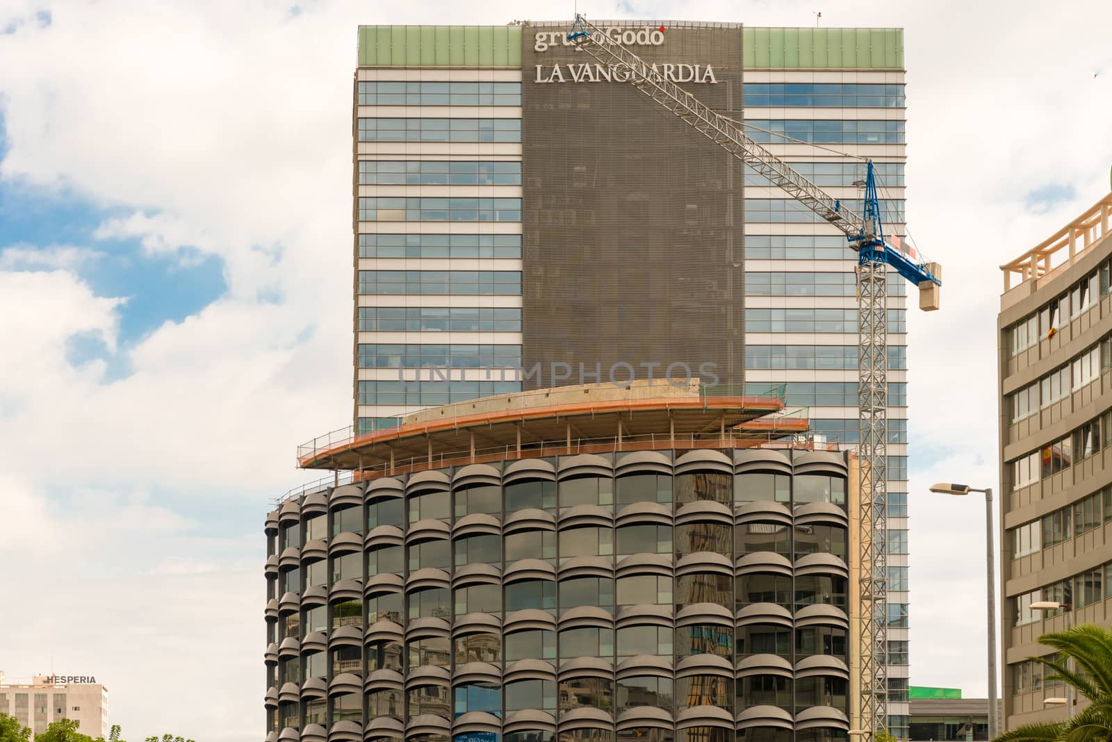 Barcelona, Spain - October 6, 2013: View at new modern houses in downtown Barcelona, Spain.