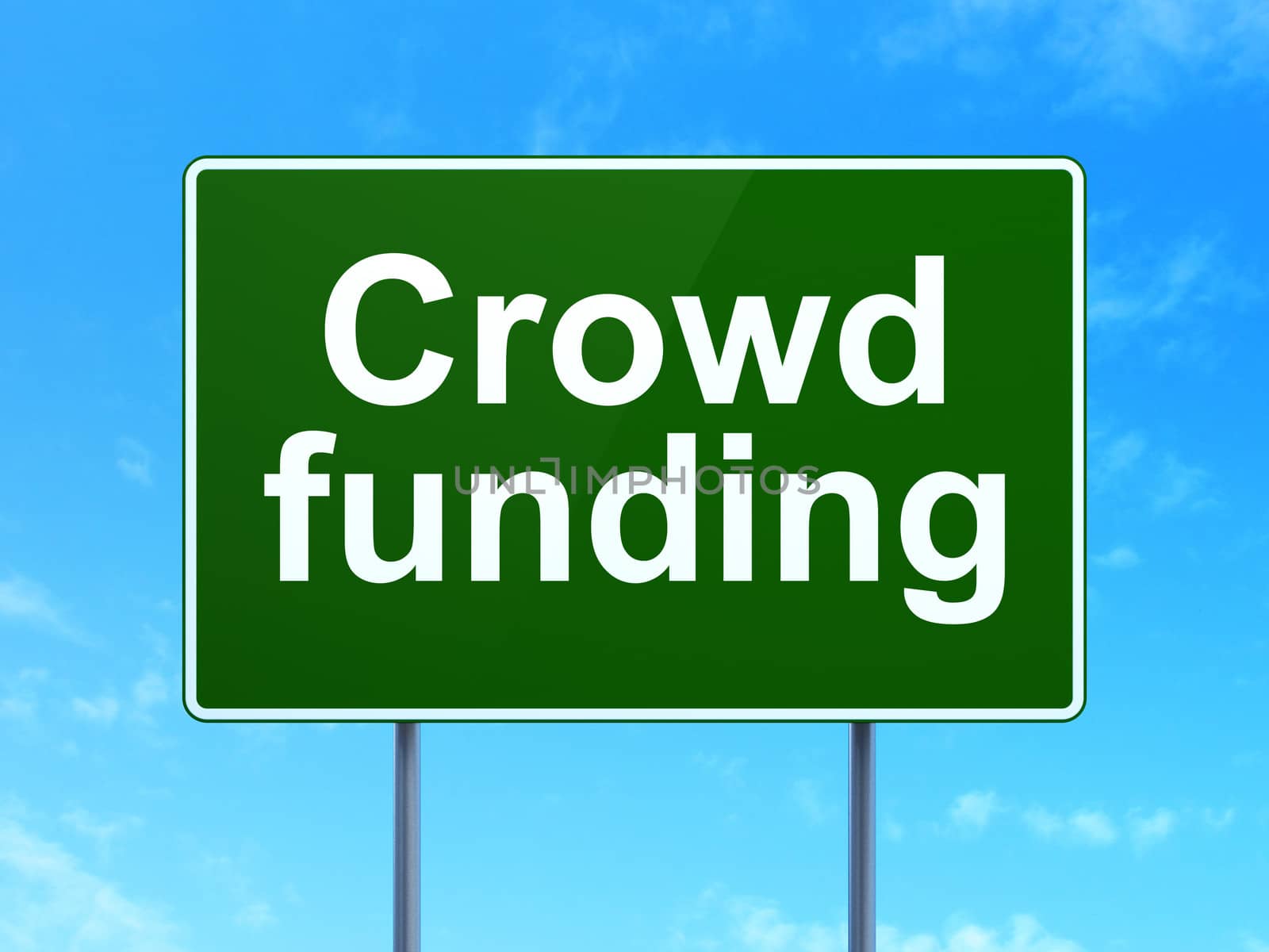 Business concept: Crowd Funding on road sign background by maxkabakov
