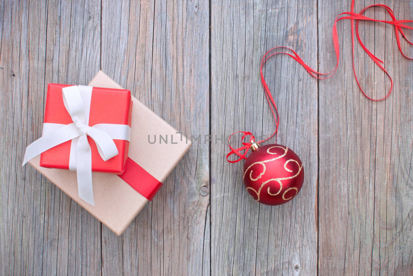 Christmas presents and gifts with decorations