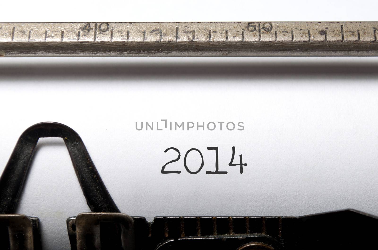 2014 printed on a vintage typewriter 