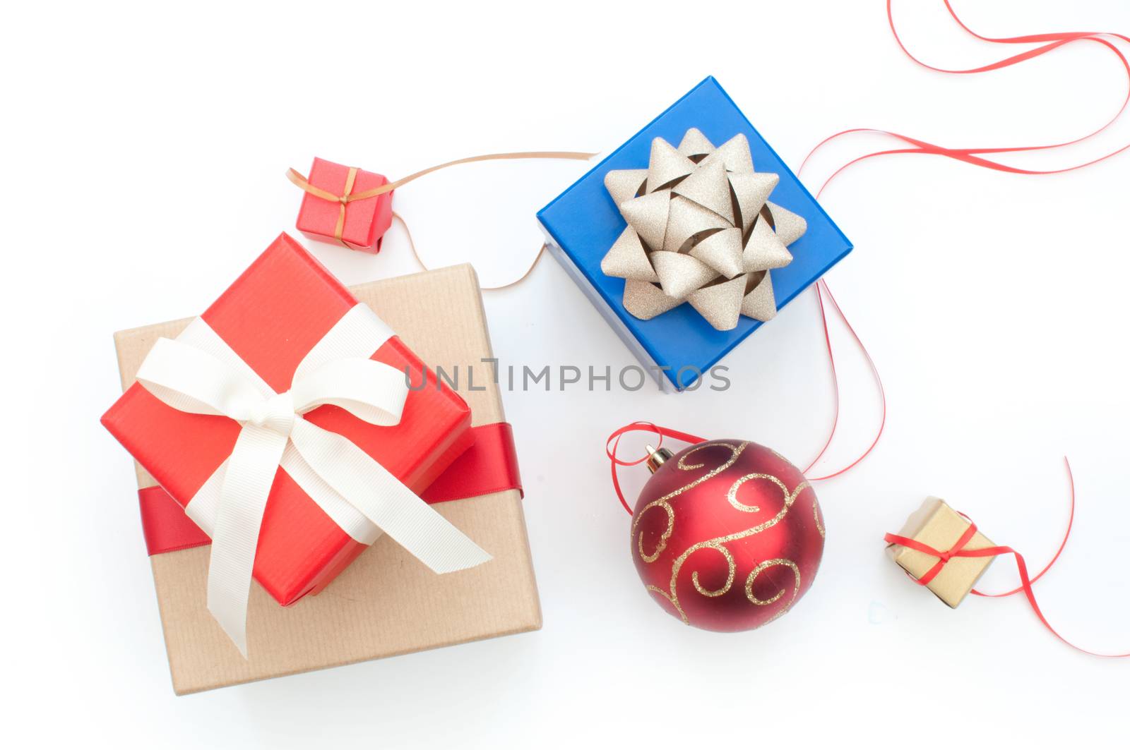 Christmas presents and gifts with decorations