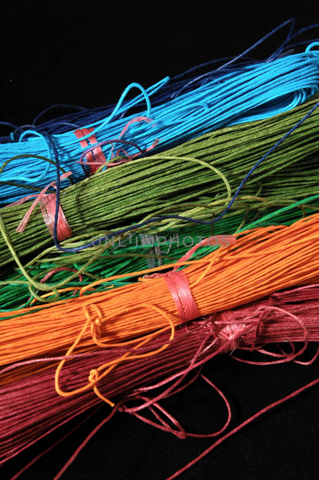 Roll of Twine isolated on a Black Background