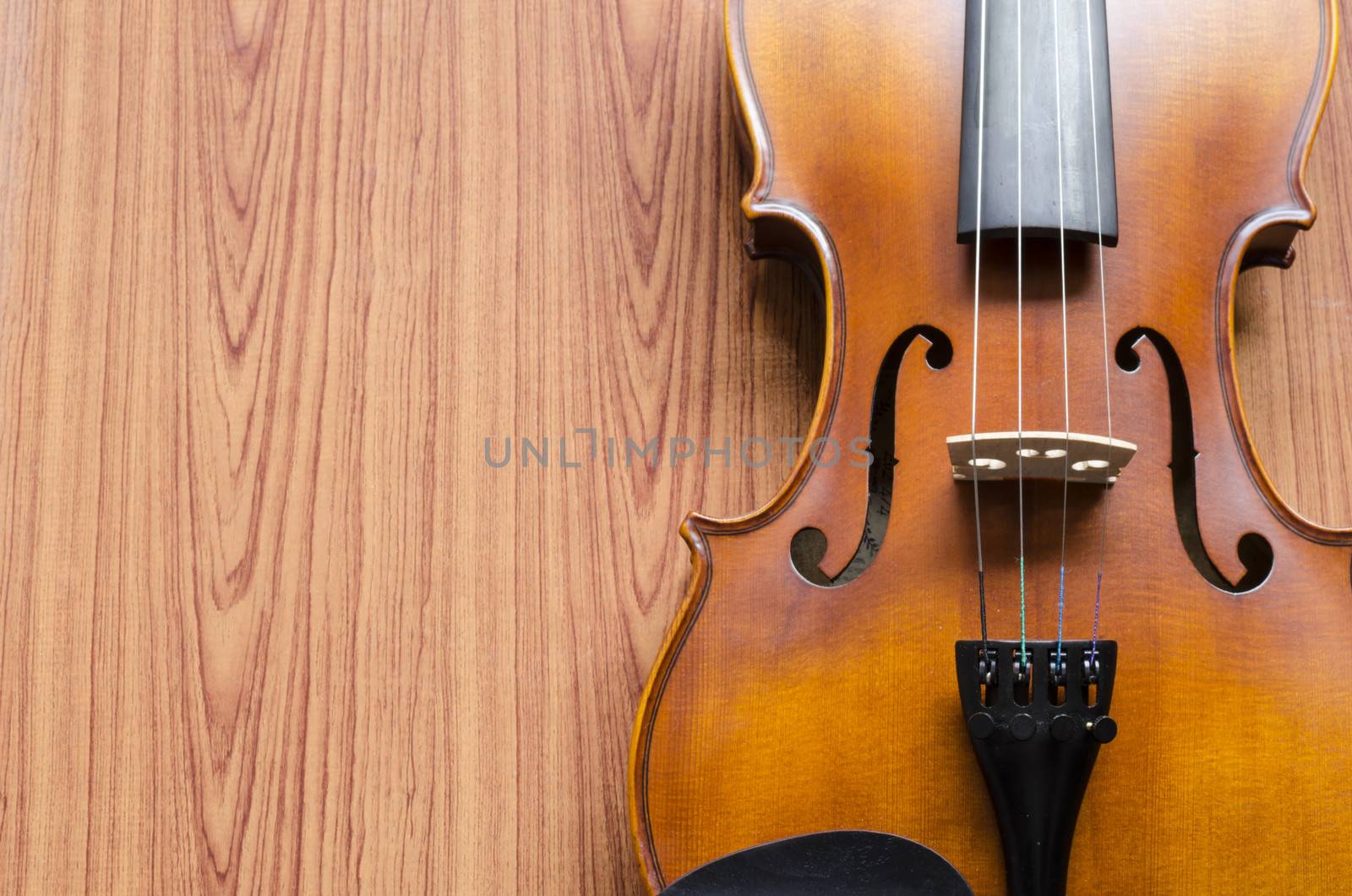 string instrument "violin" on wood background