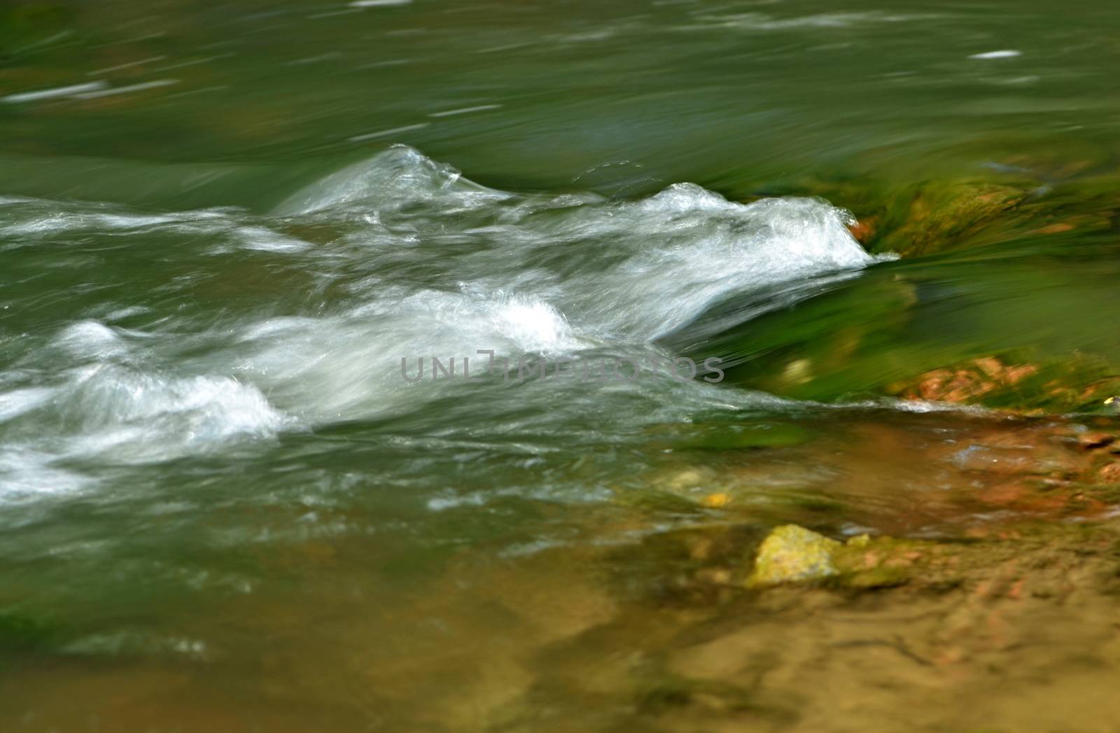 background jade green river with rapids white