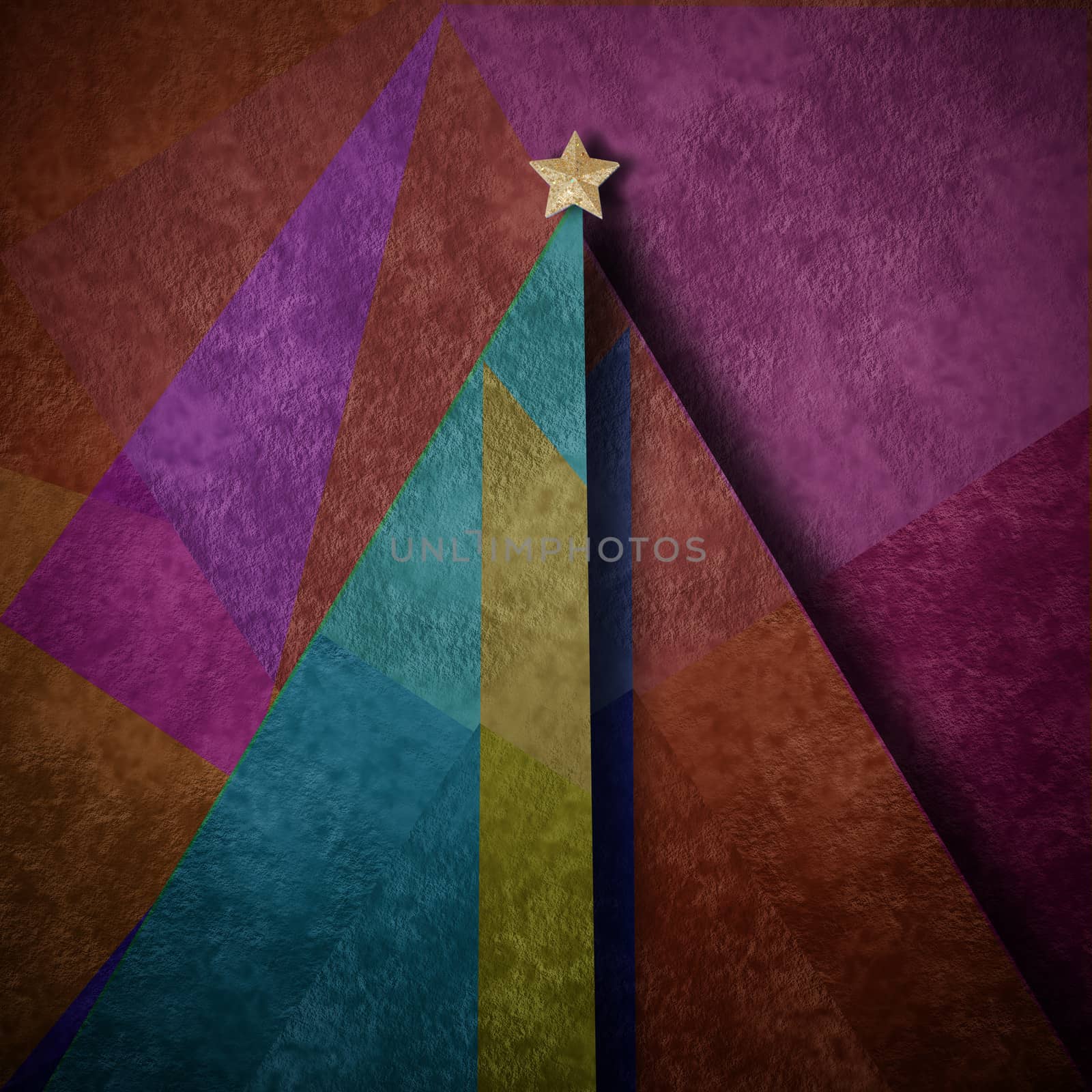 Christmas tree abstract  background  greeting card  by Carche