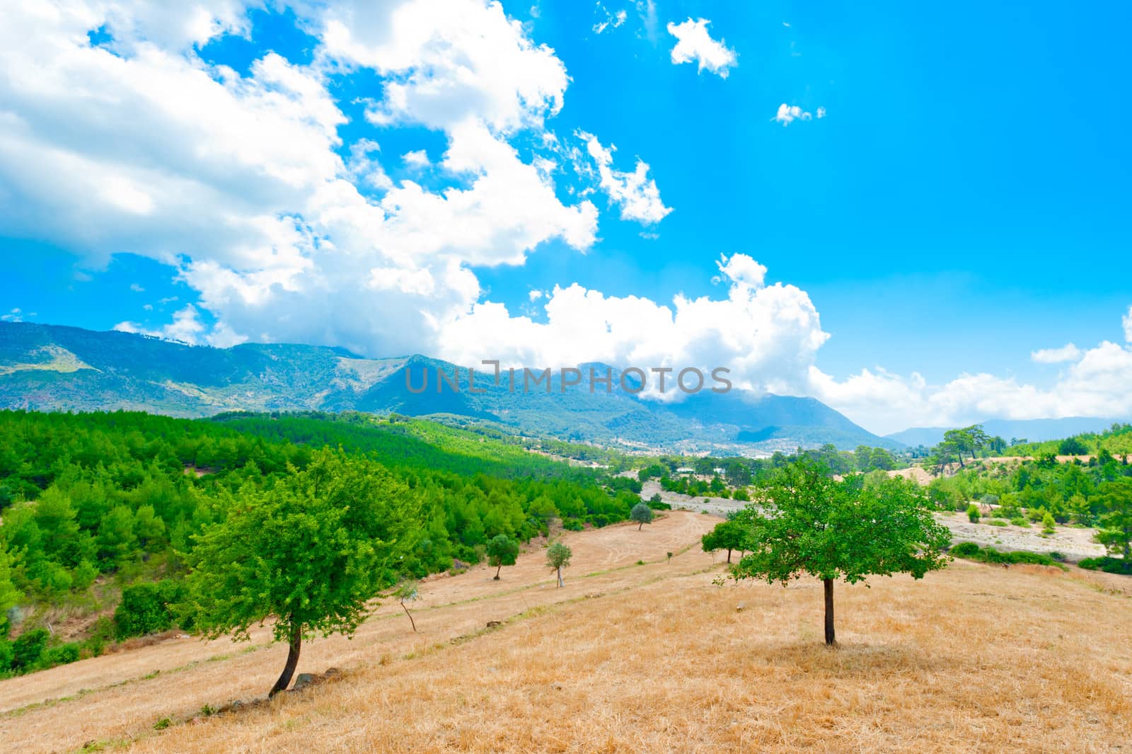 beautiful clouds hanging over a beautiful mountain landscape