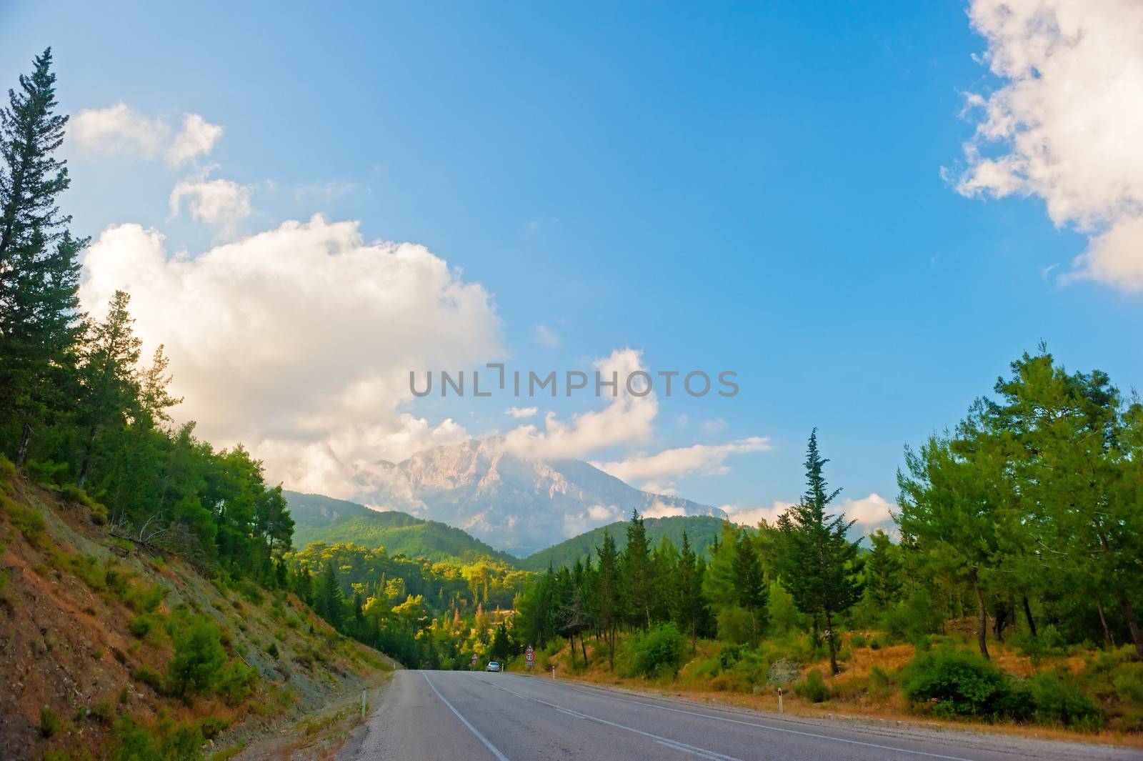 mountain landscape and the road