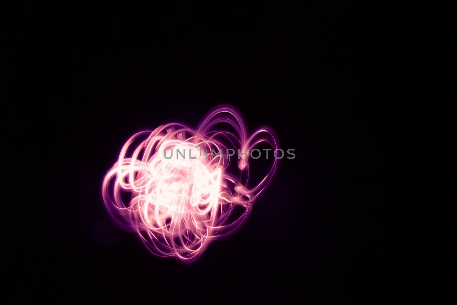 Flower shape light. Abstract forms of light in long exposure.