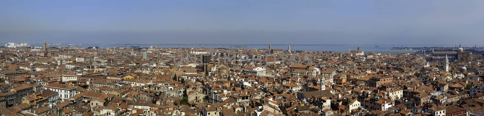 Large panoramic view of Venice, Italy.