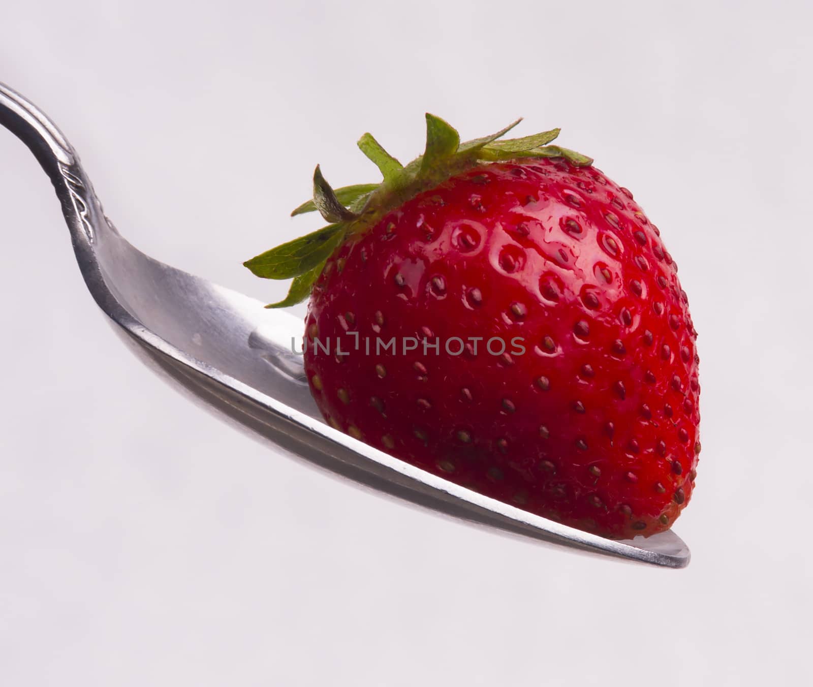 Sweet Red Food Fruit Raw Strawberry Siver Spoon Produce Ingredie by ChrisBoswell