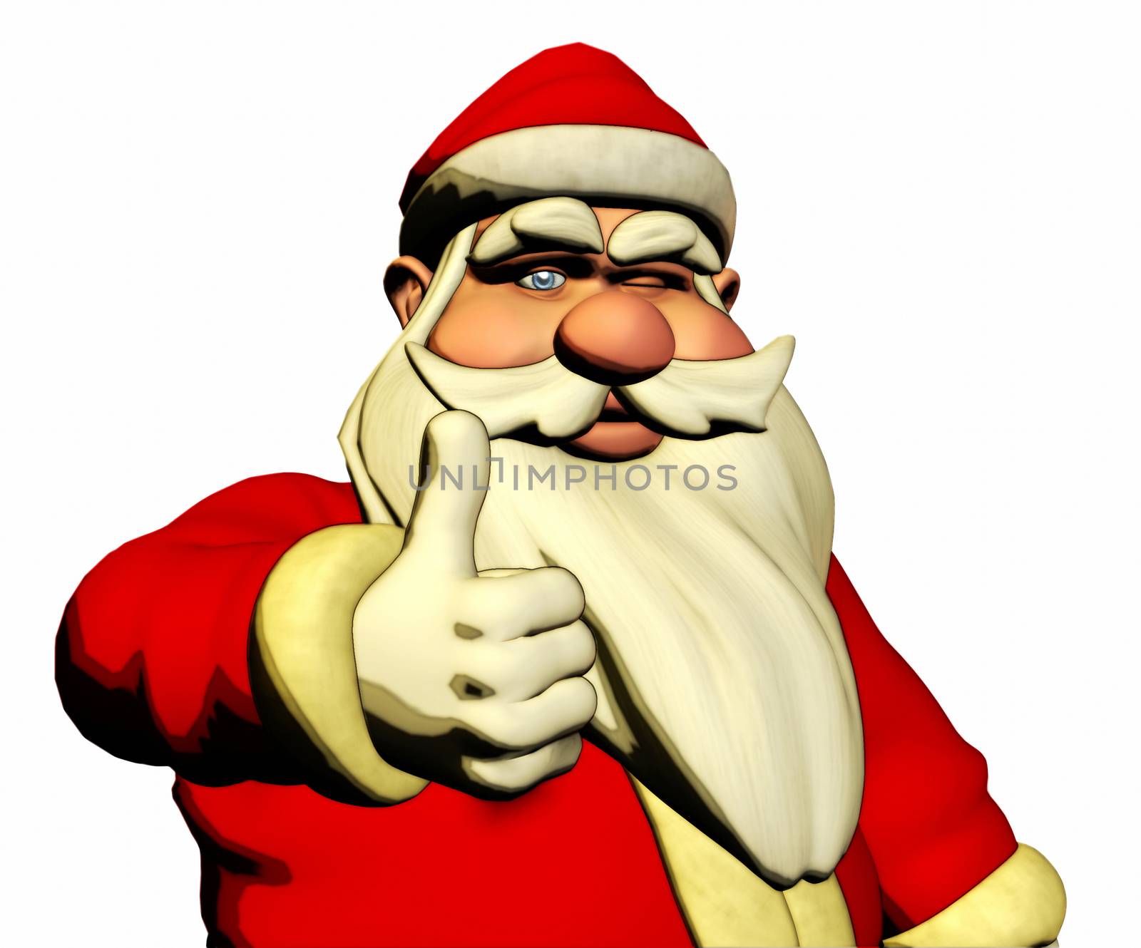 Santa Claus is wishing Good luck and wink by marinini