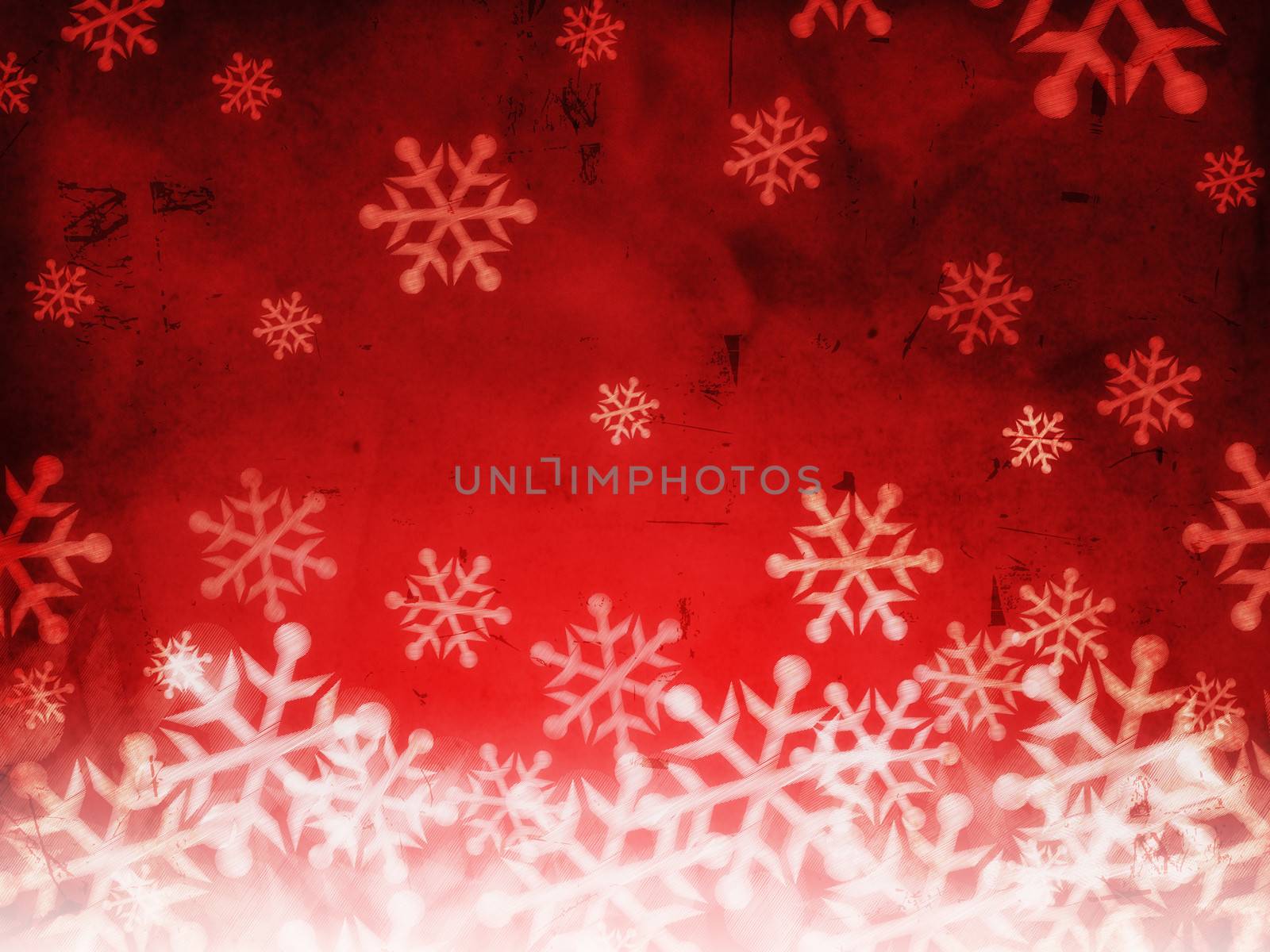 retro christmas holiday card, snowfall - abstract red background with illustrated striped snowflakes