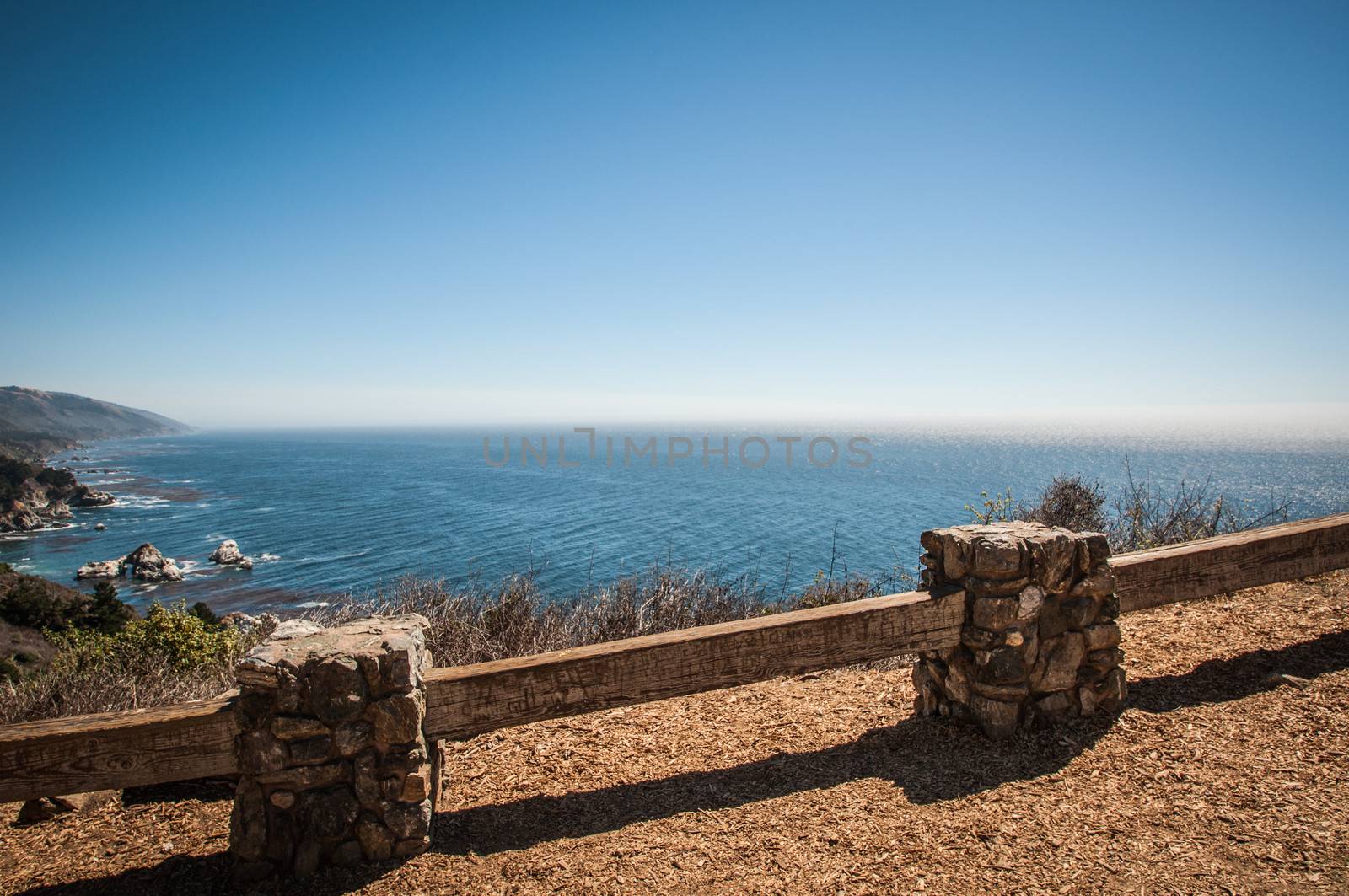 Highway one coastline with beautiful view on pacific ozean