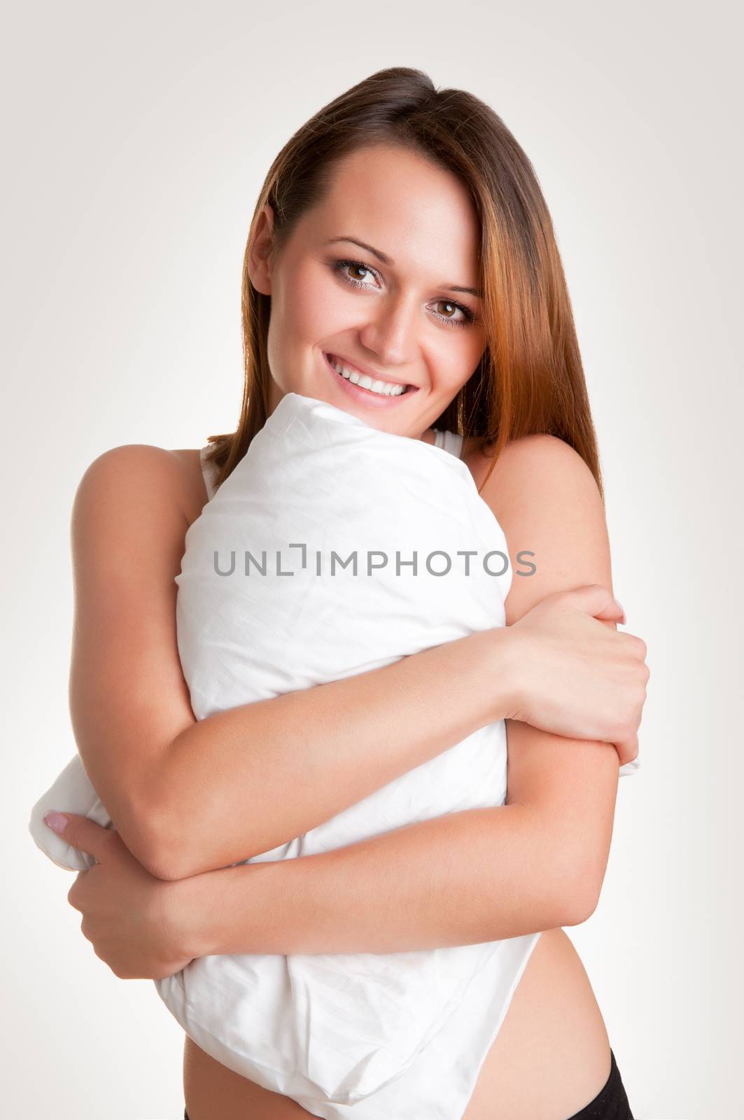 Woman Holding Pillow by ruigsantos