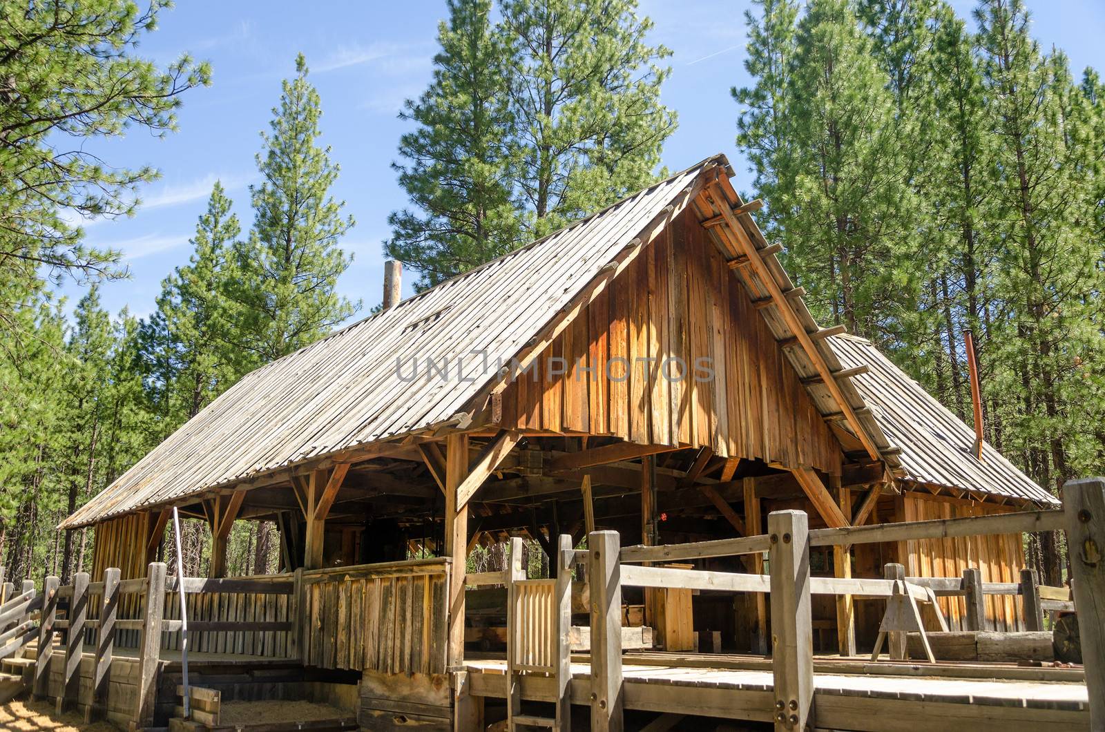 Old wooden lumber mill in Bend, Oregon