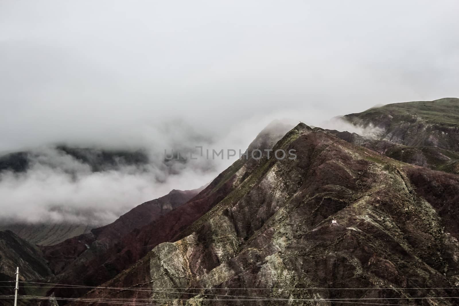 Scenic landscape views of mountain ranges and surroundings in Tibet 