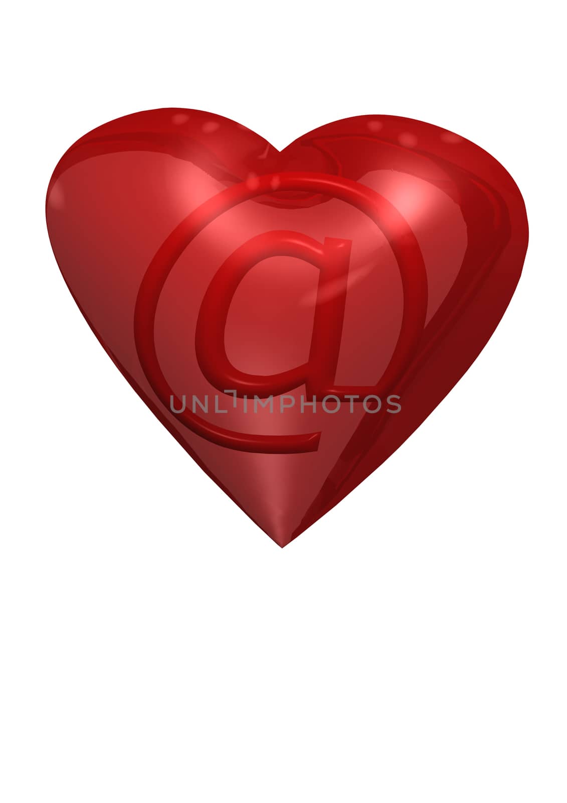 Red valentine heart. 3D render. by richter1910