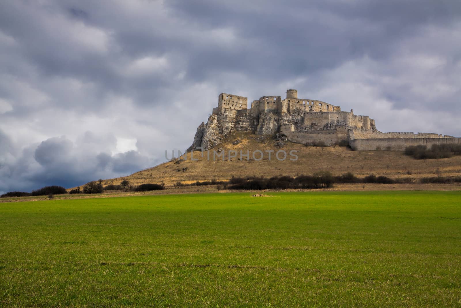 Ruins of the largest medieval castle in central Europe, Spi�� Castle in eastern Slovakia, UNESCO world heritage