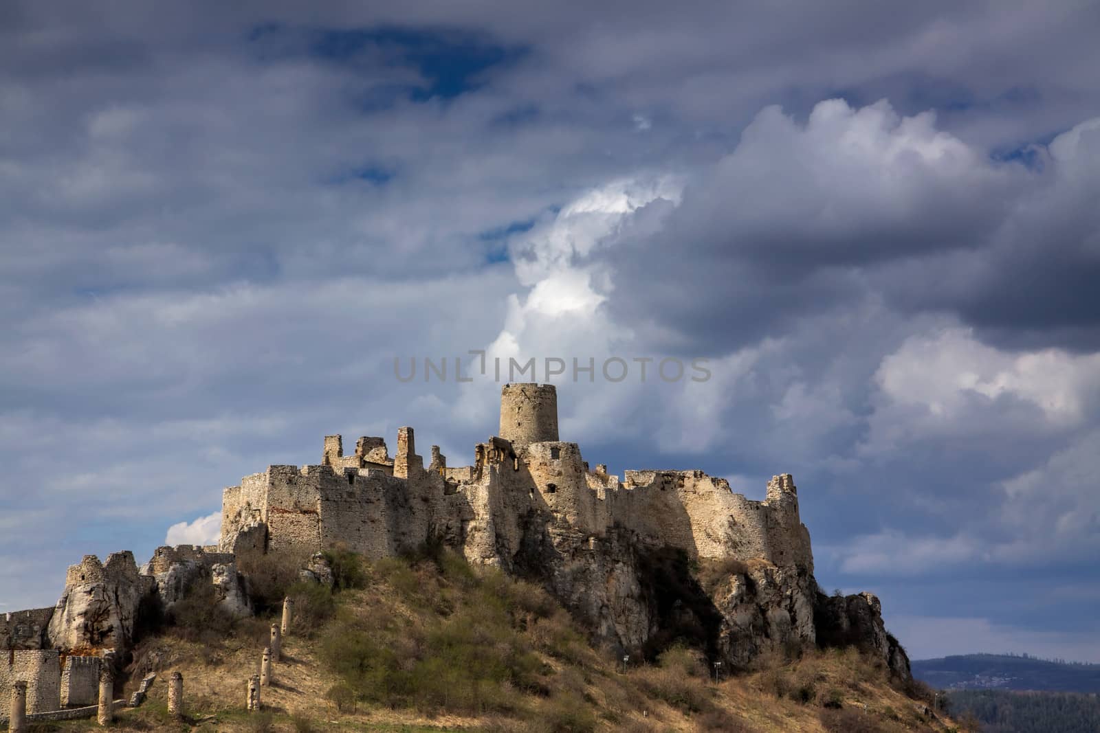 Ruins of the largest medieval castle in central Europe, Spi�� Castle in eastern Slovakia, UNESCO world heritage