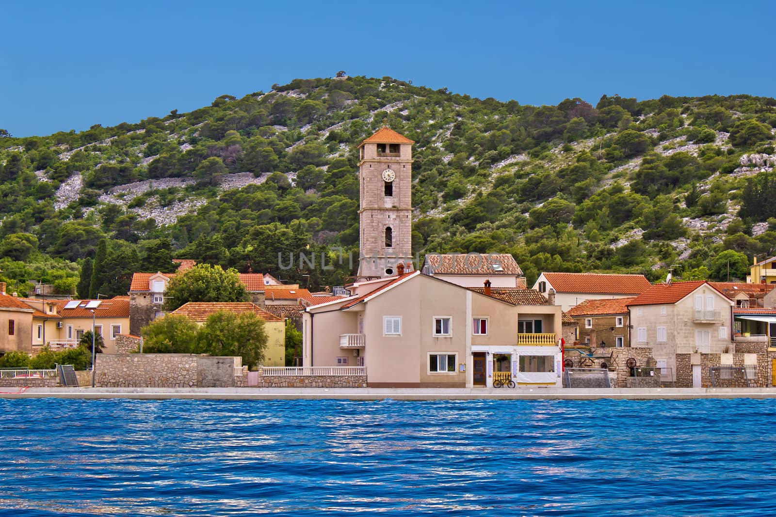 Town of Tisno on Island Murter waterfront, Dalmatia, Croatia
