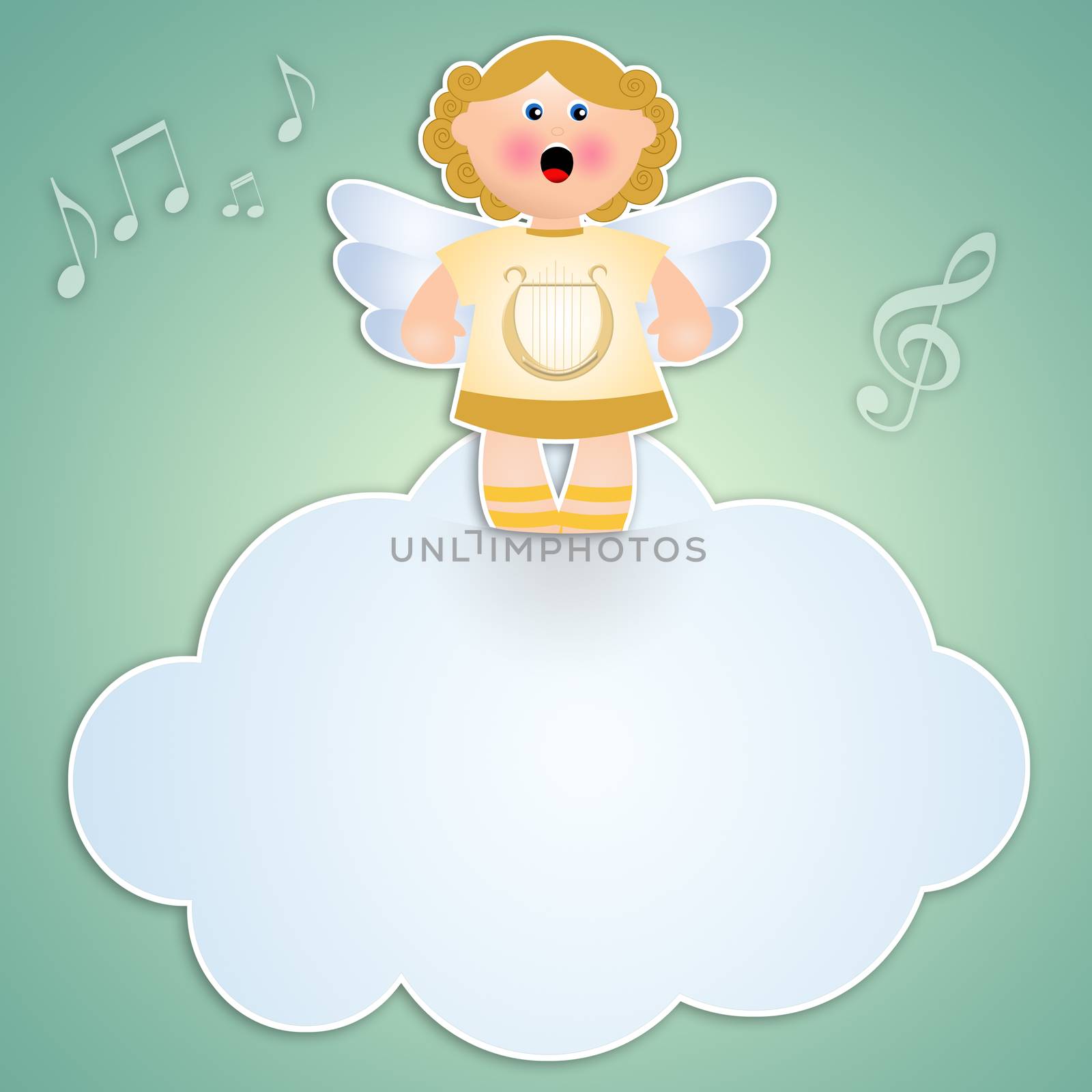 Angel with musical notes by sognolucido