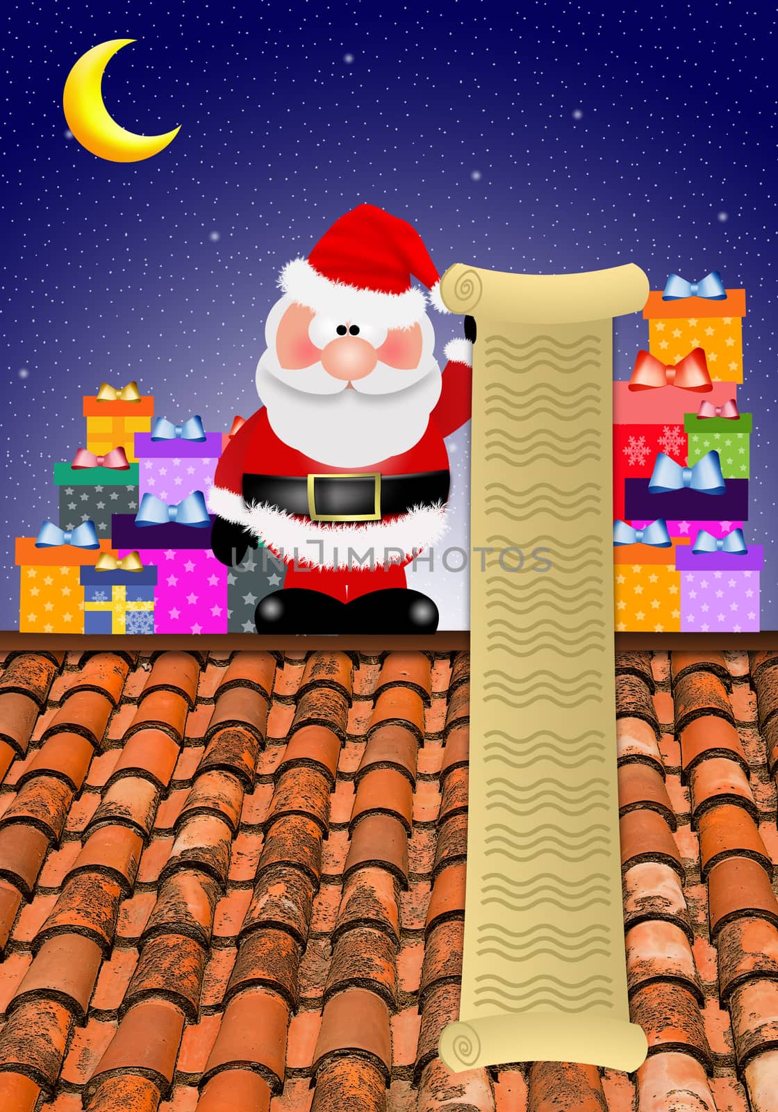 Santa Claus on the roof by sognolucido