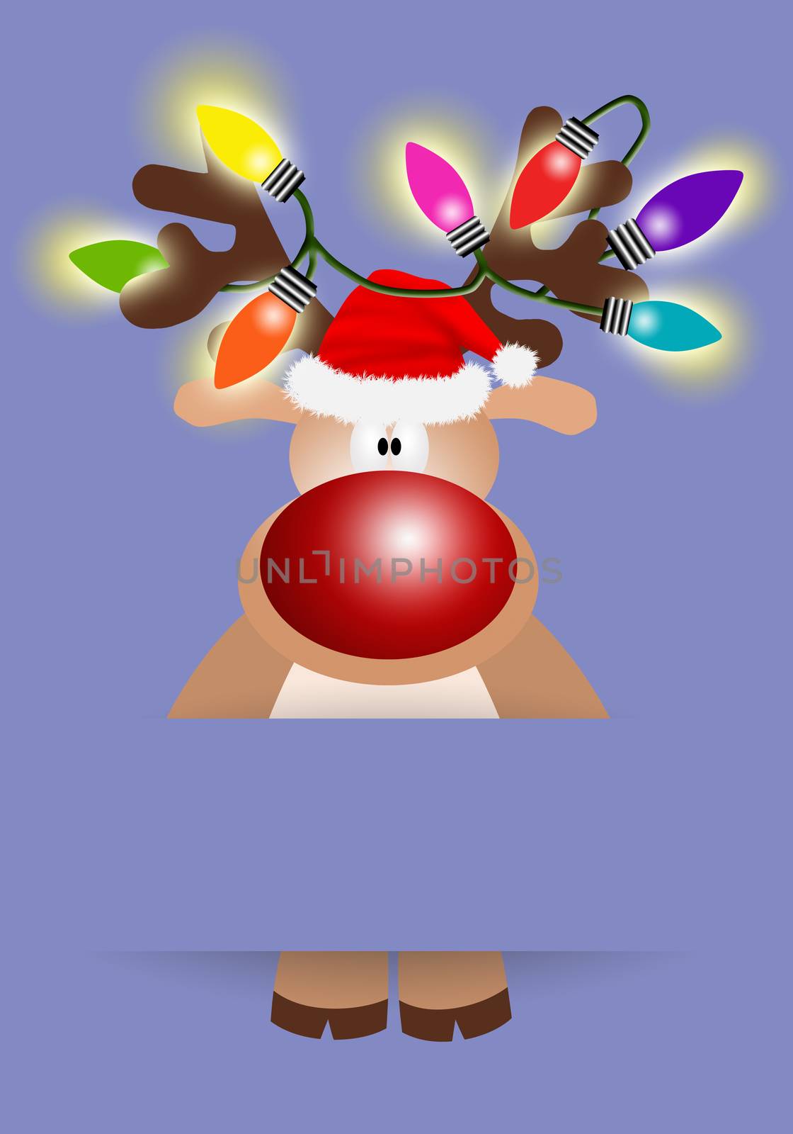 Reindeer with colorful lights by sognolucido