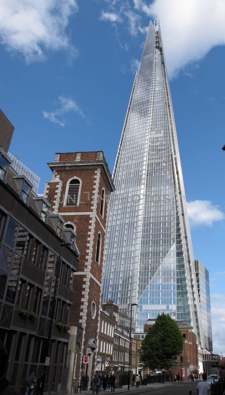 Street in Southwark  London with The Shard