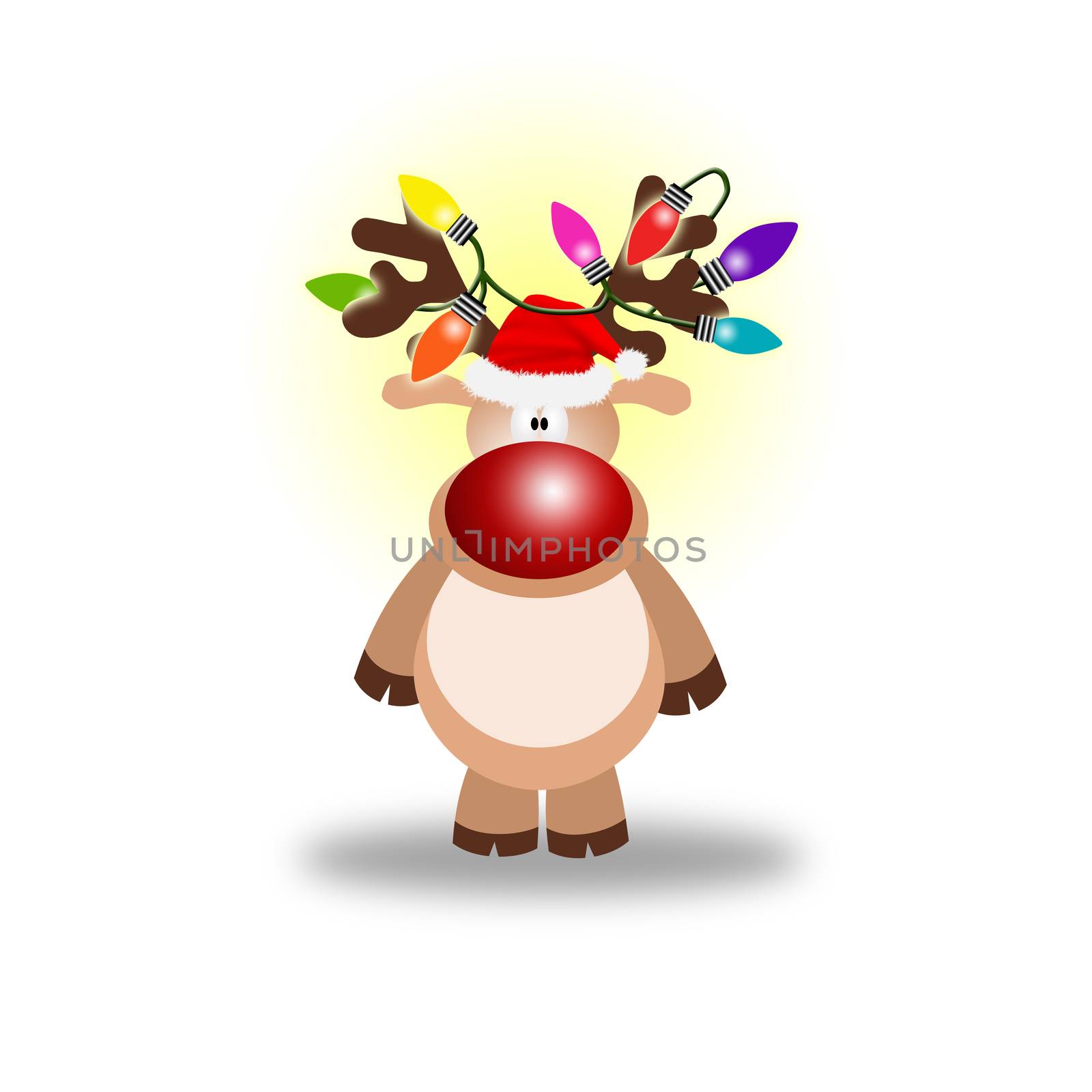 reindeer with colorful lights for Christmas