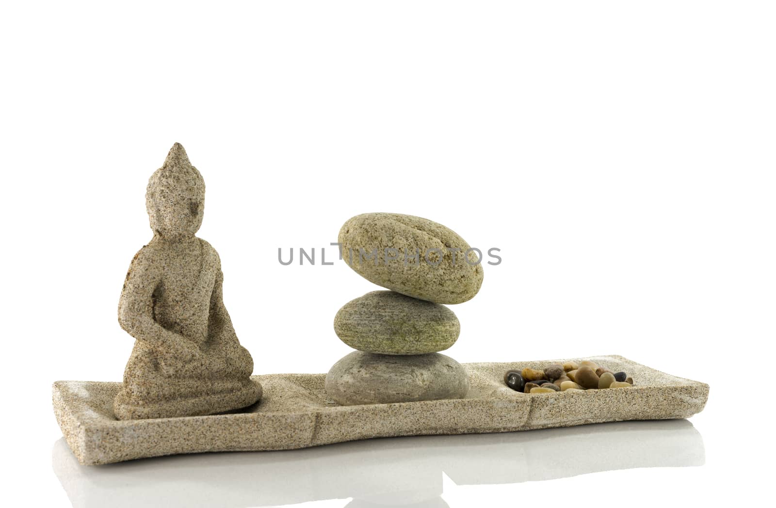 tower stack of stones in perfect balance isolated on white