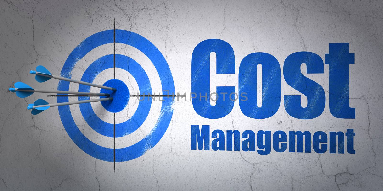 Finance concept: target and Cost Management on wall background by maxkabakov