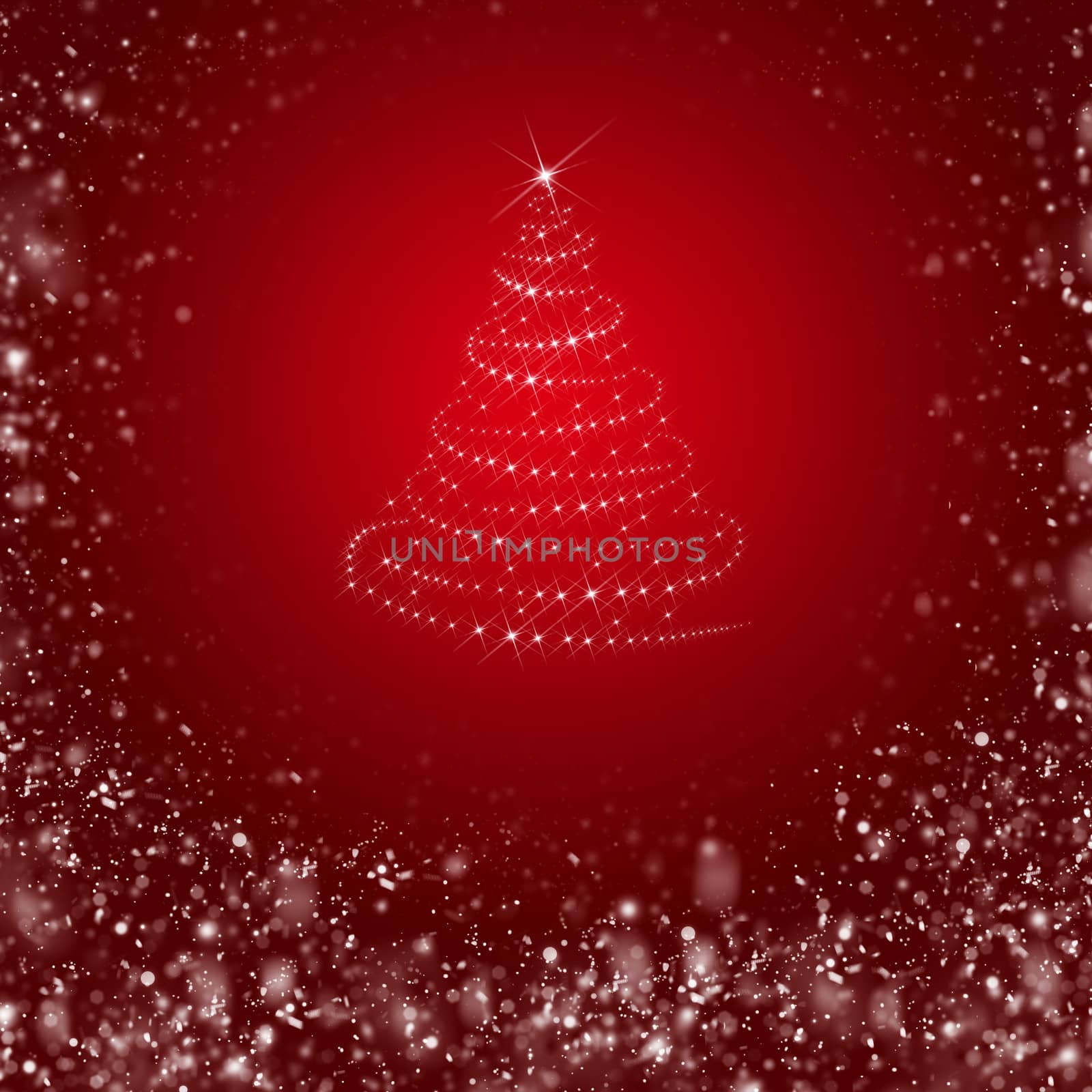 Christmas tree from white snowflakes by cherezoff