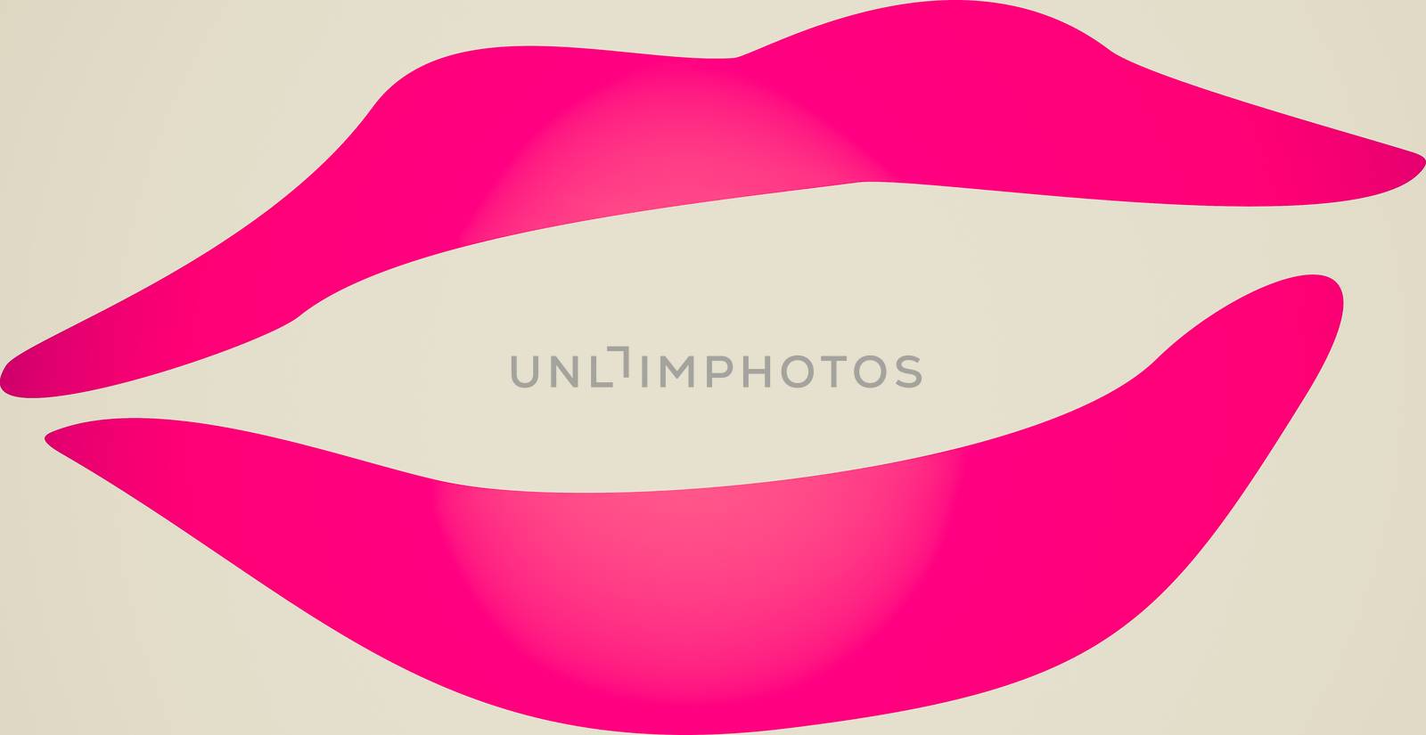 Retro looking Simple illustration of pink lipstick over white