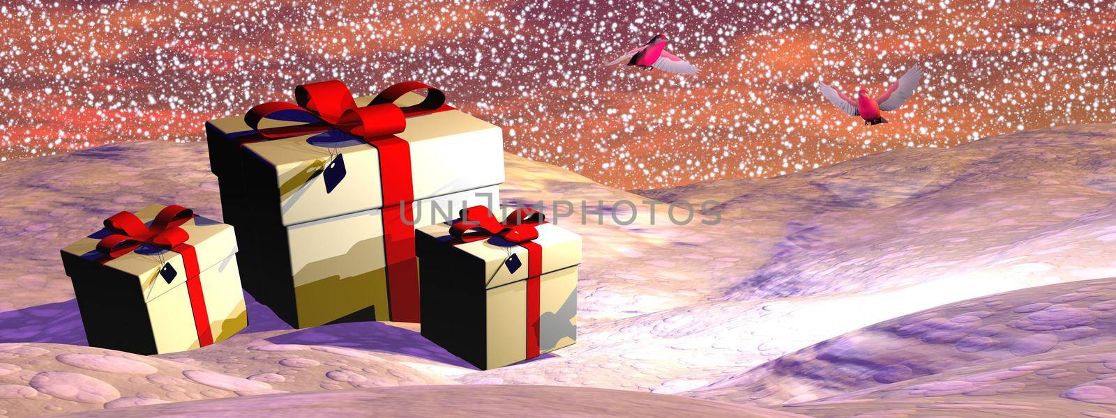 Christmas gifts - 3D render by Elenaphotos21