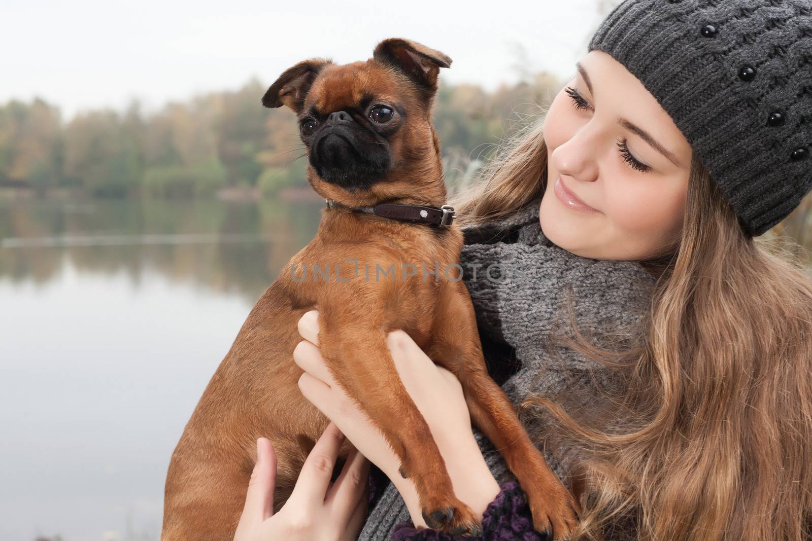 Winter teenager and her dog by DNFStyle