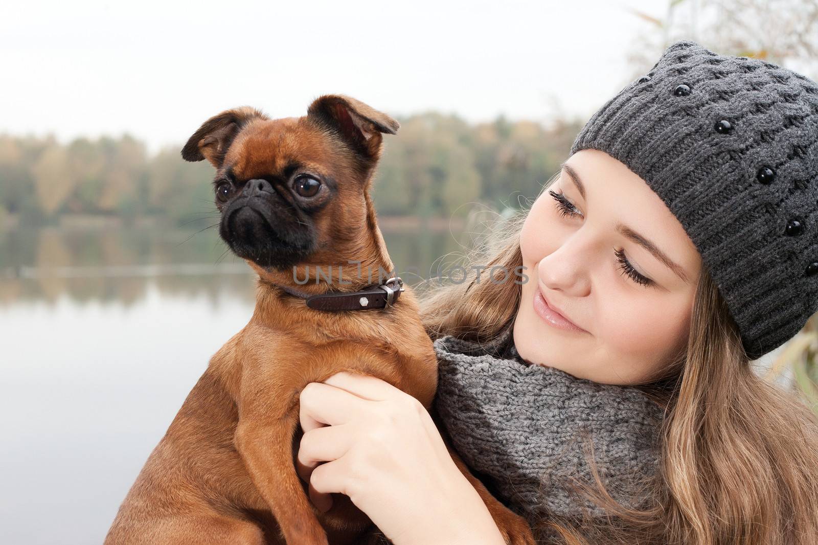 Beauty winter face and dog by DNFStyle