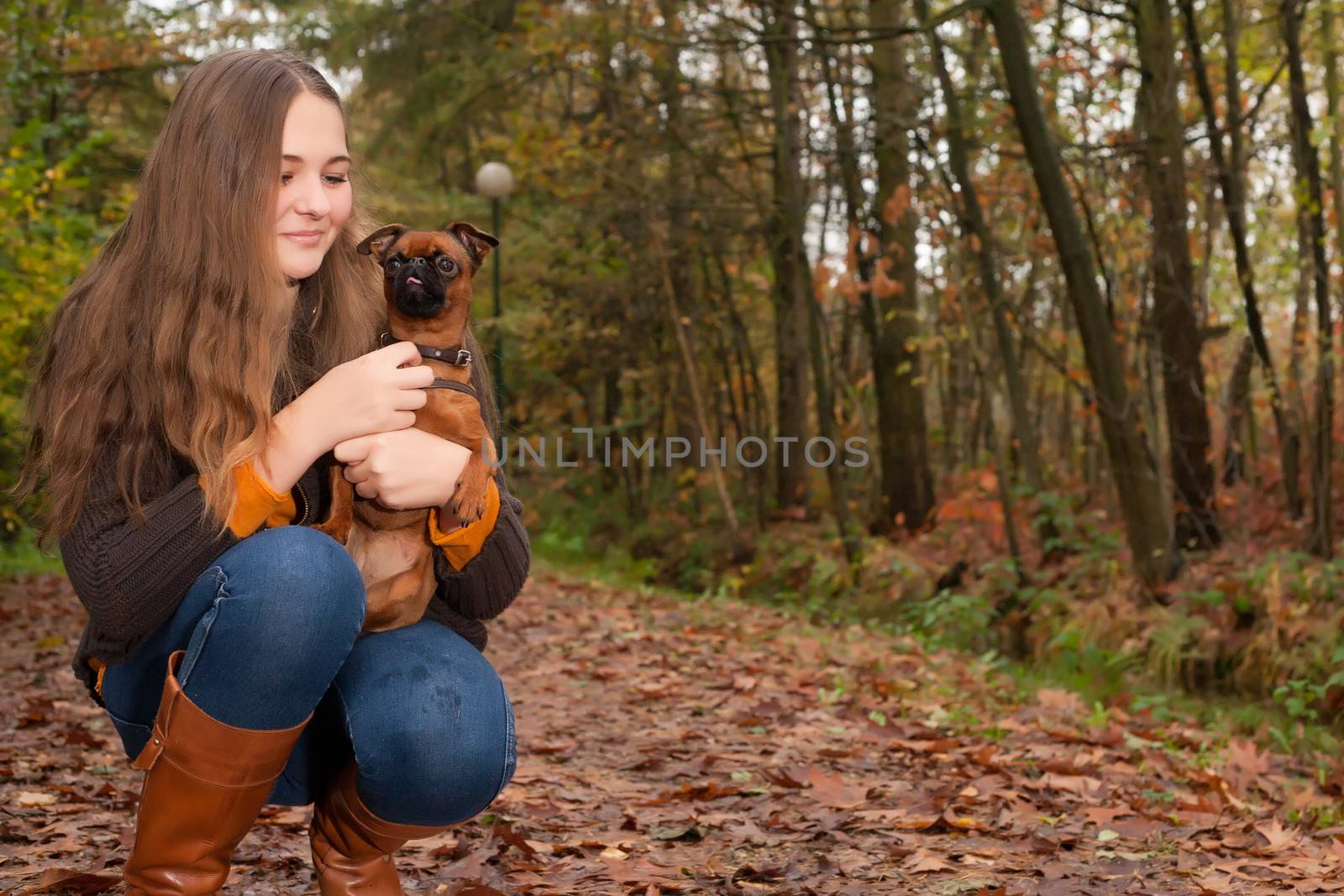 Happy girl and her dog by DNFStyle