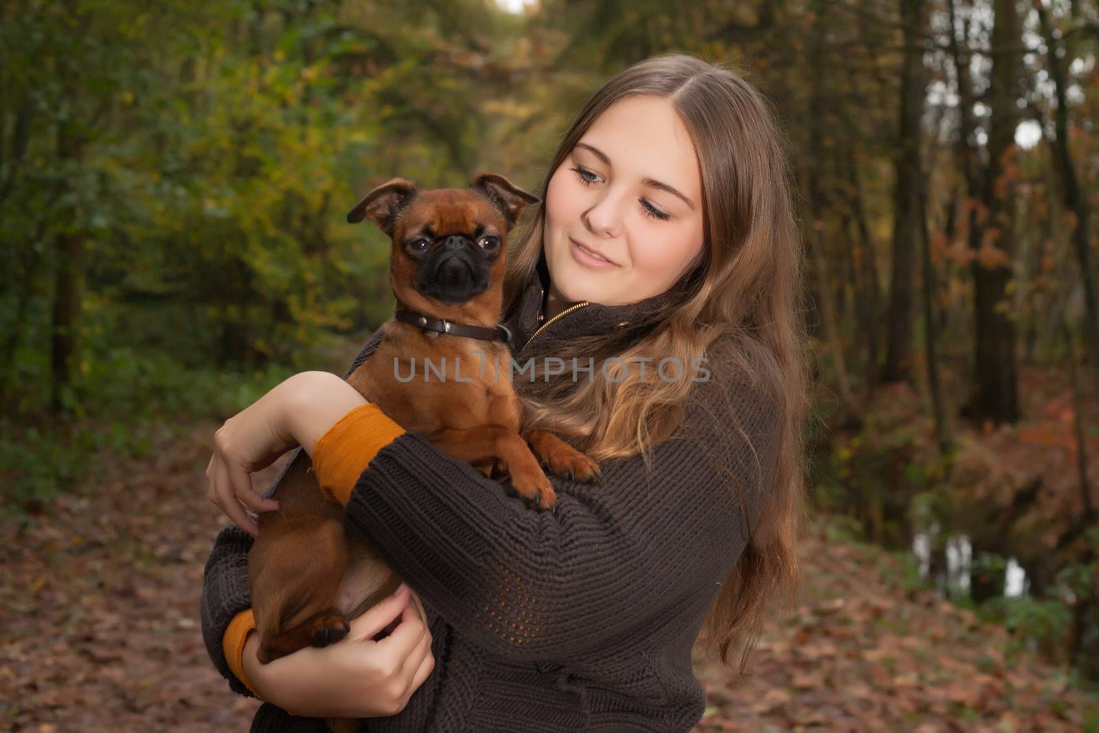 Sweet girl and her small dog by DNFStyle