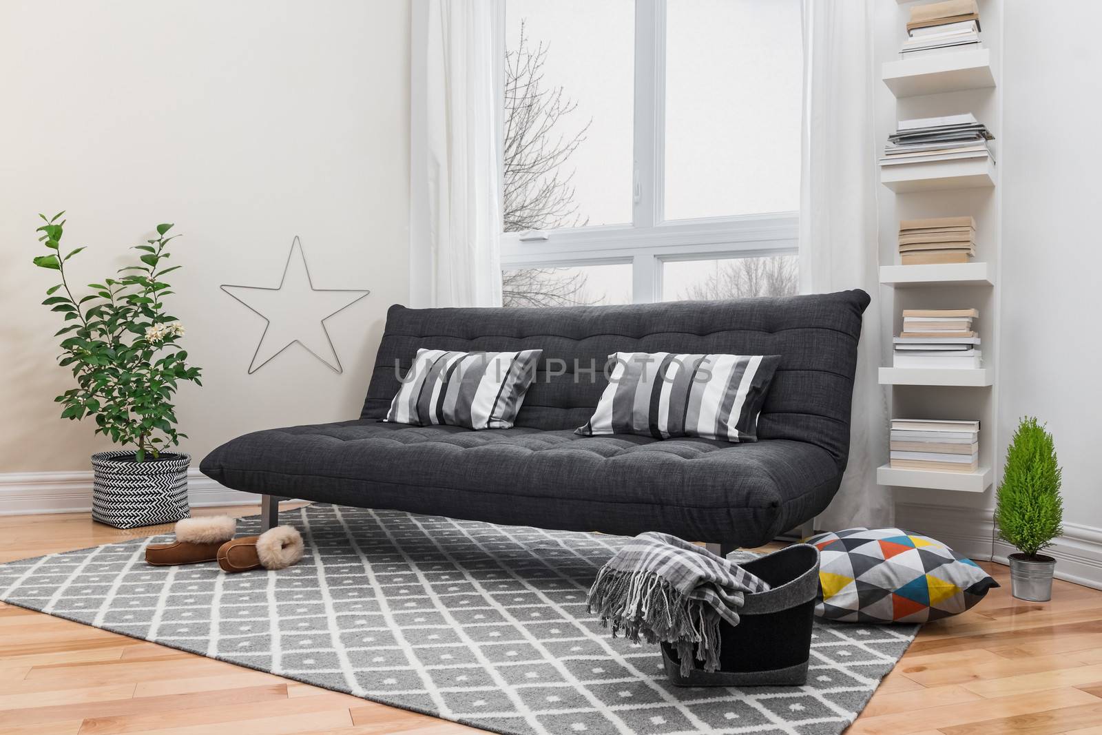 Spacious living room with modern decor by anikasalsera