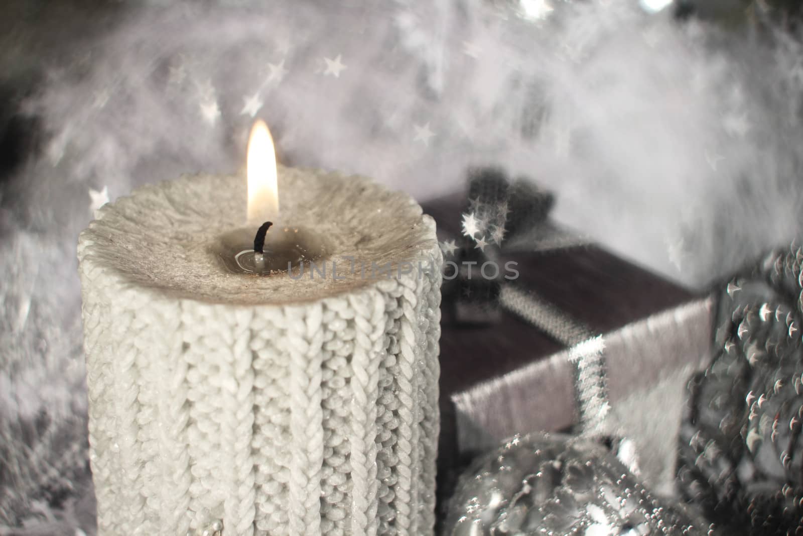 Christmas candle with decoration by destillat