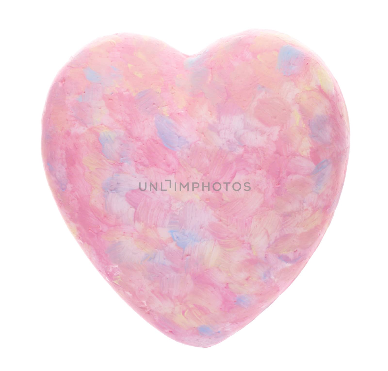 Pink heart isolated on white background, valentines day