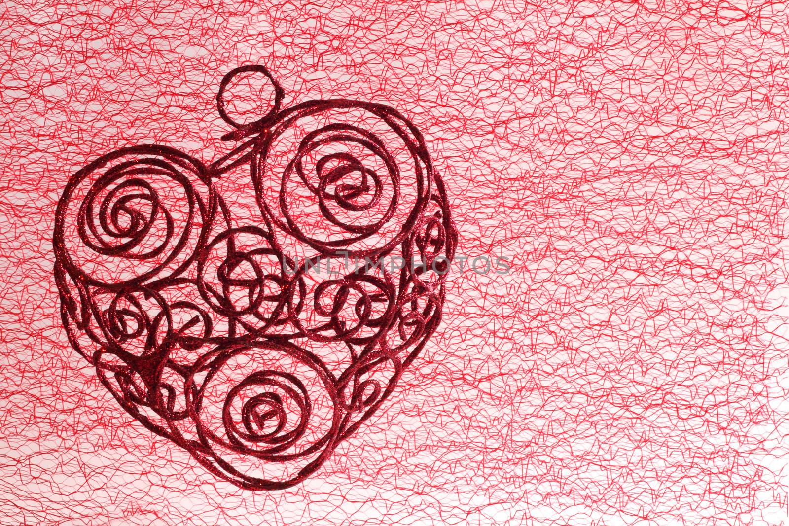 Valentines day heart over textile background with copy space